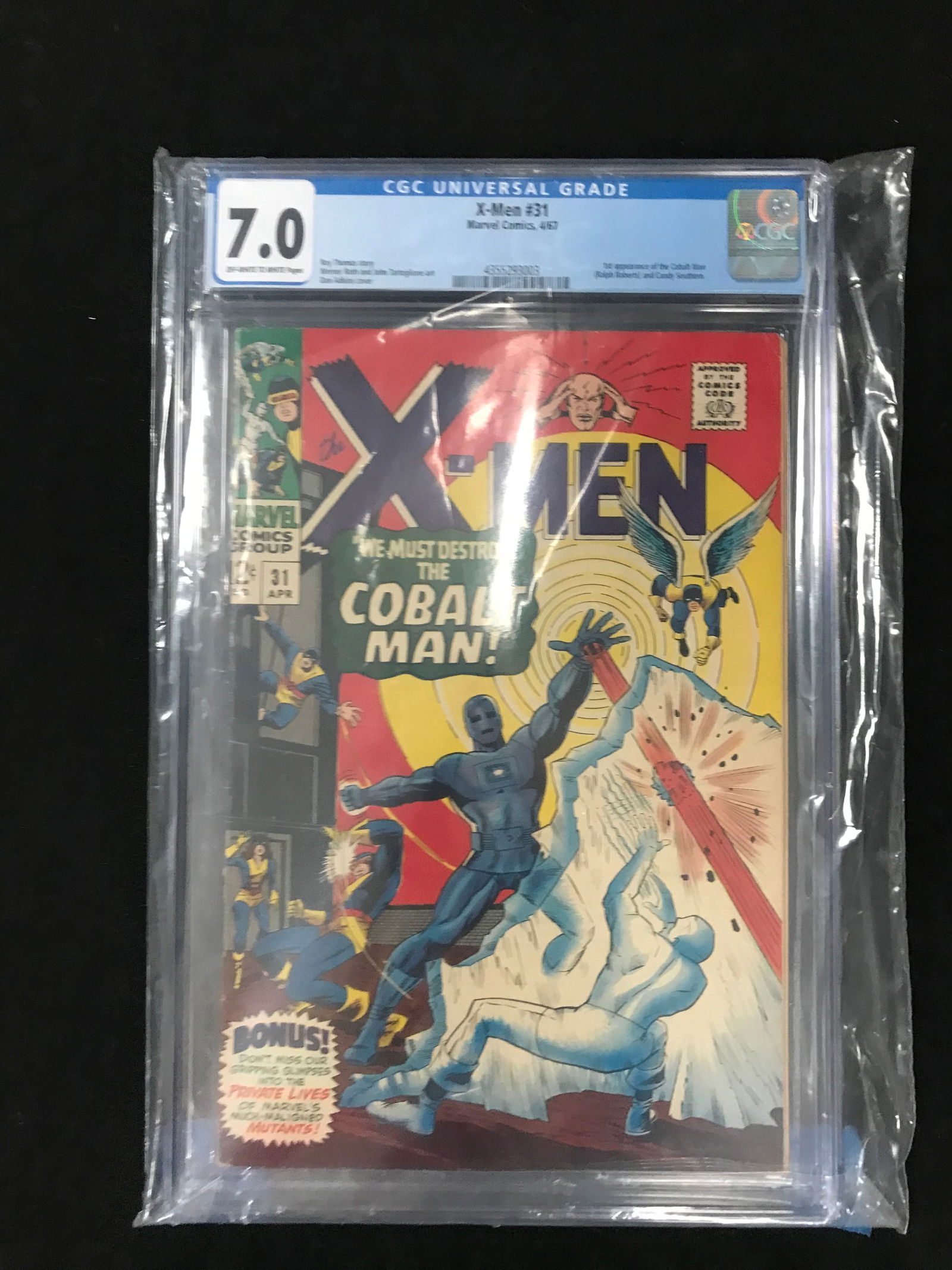 MARVEL COMICS X-MEN NO.31 (1ST APPEARANCE COBALT MAN) CGC 7.0 (1 of 1)