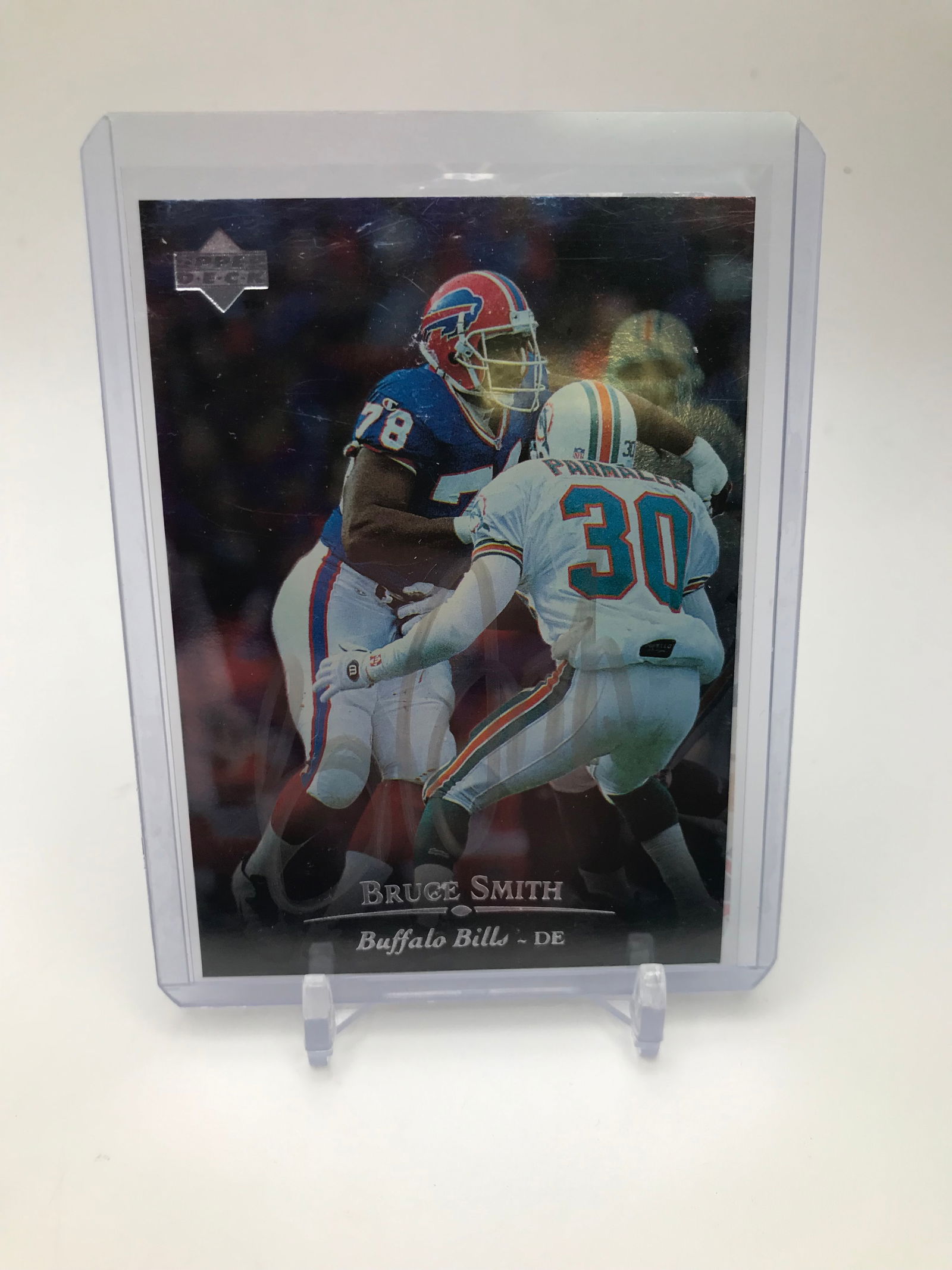 BRUCE SMITH SIGNED UPPER DECK TRADING CARD (PRO CERT COA) (1 of 2)