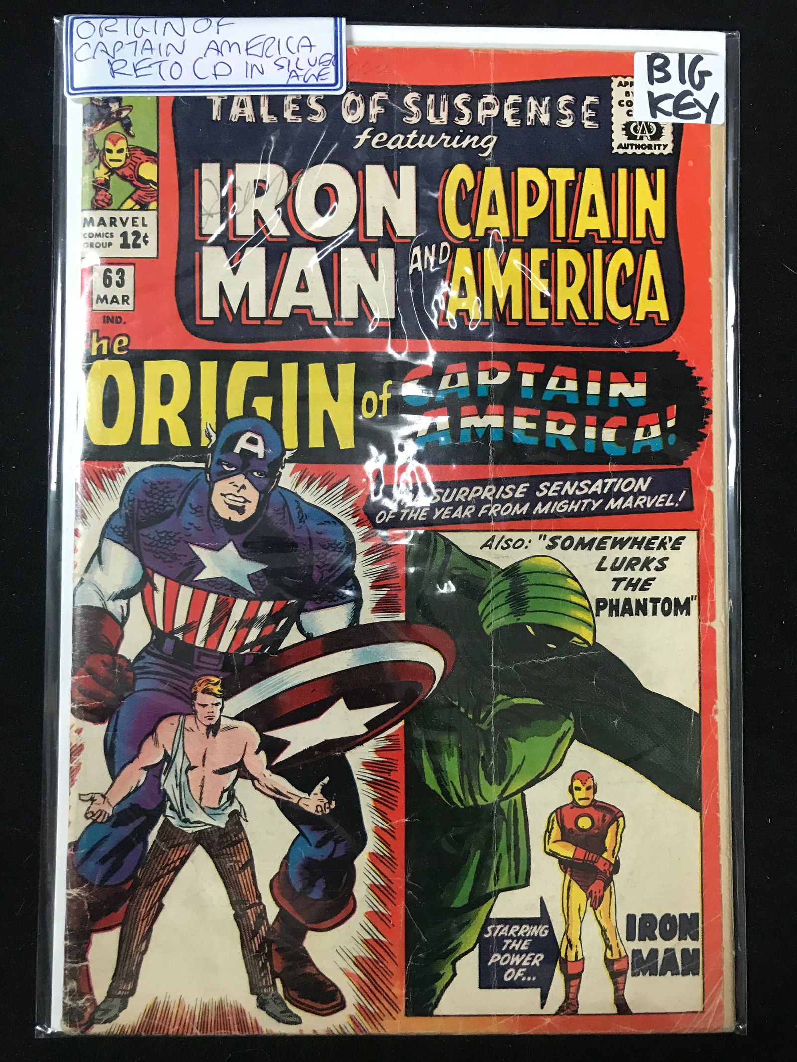 MARVEL COMICS NO.63 TALES OF SUSPENSE FEAT IRON MAN AND CAPTAIN AMERICA THE ORIGIN CAPTAIN AMERICA (1 of 1)