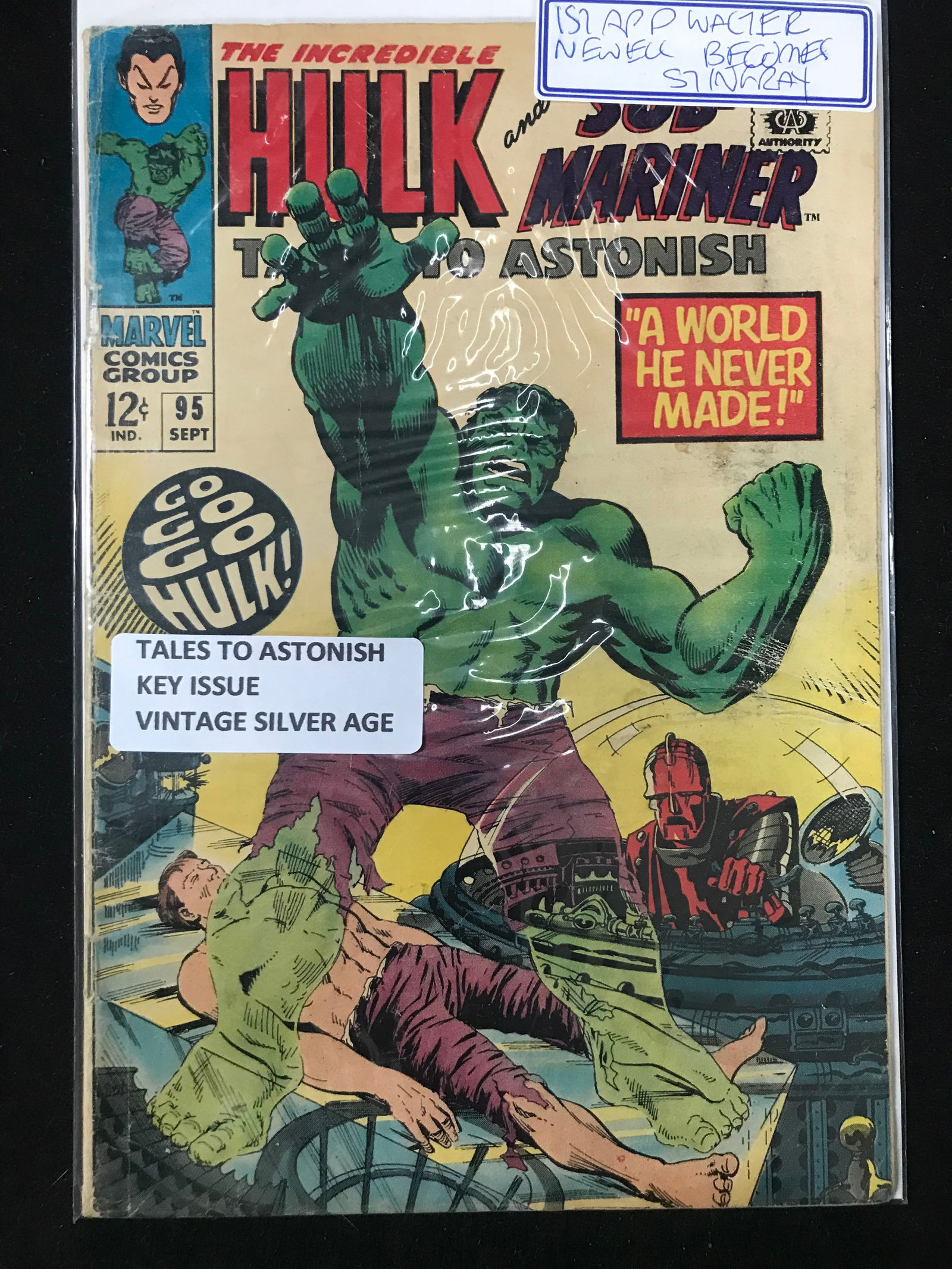 MARVEL COMICS NO.95 THE INCREDIBLE HULK AND SUB-MARINER (VINTAGE SILVER AGE) (1 of 1)