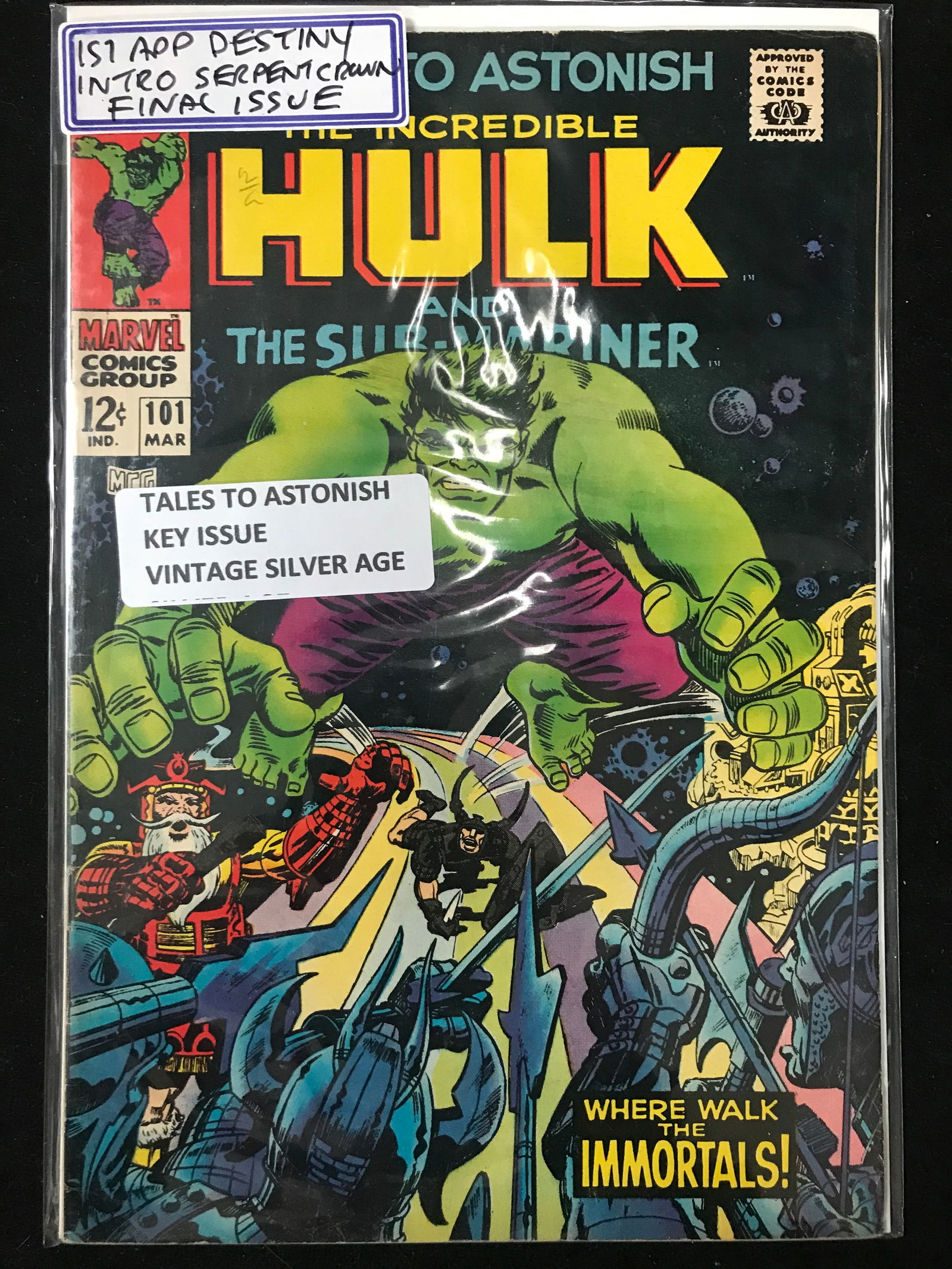 MARVEL COMICS NO.101 THE INCREDIBLE HULK AND SUB-MARINER (VINTAGE SILVER AGE) (1 of 1)