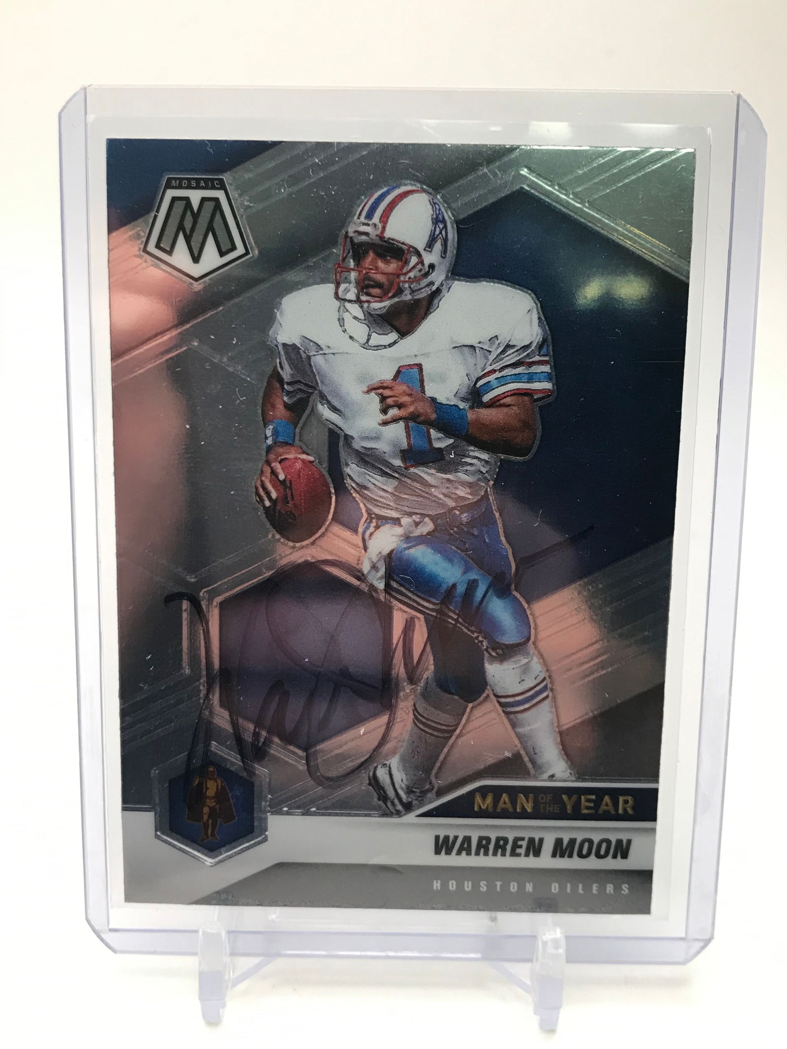 WARREN MOON SIGNED PANINI MOSAIC MAN OF THE YEAR (PRO CERT COA) (1 of 2)