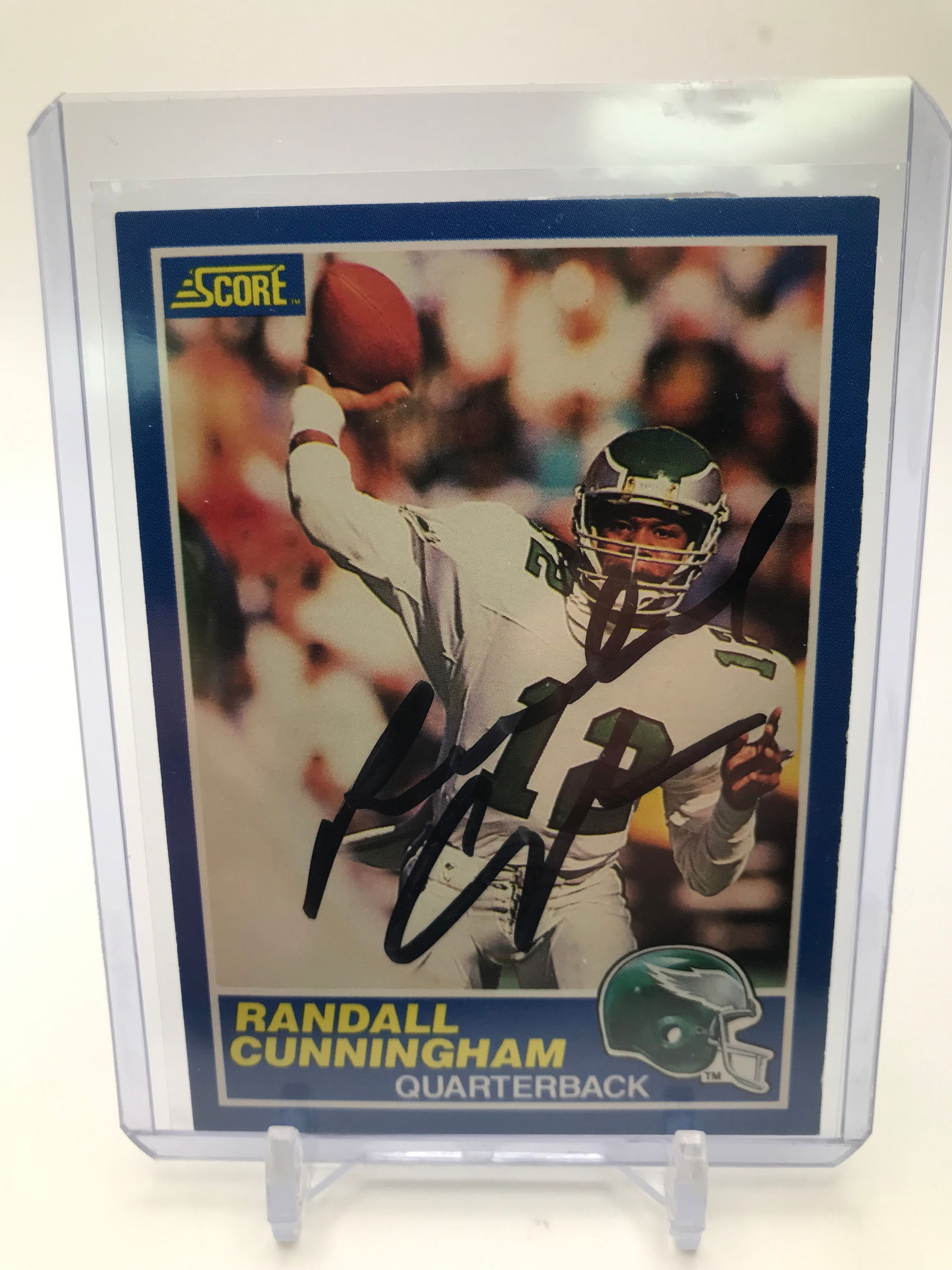 RANDALL CUNNINGHAM SIGNED SCORE TRADING CARD (RED CARPET AUTHENTICS COA) (1 of 2)