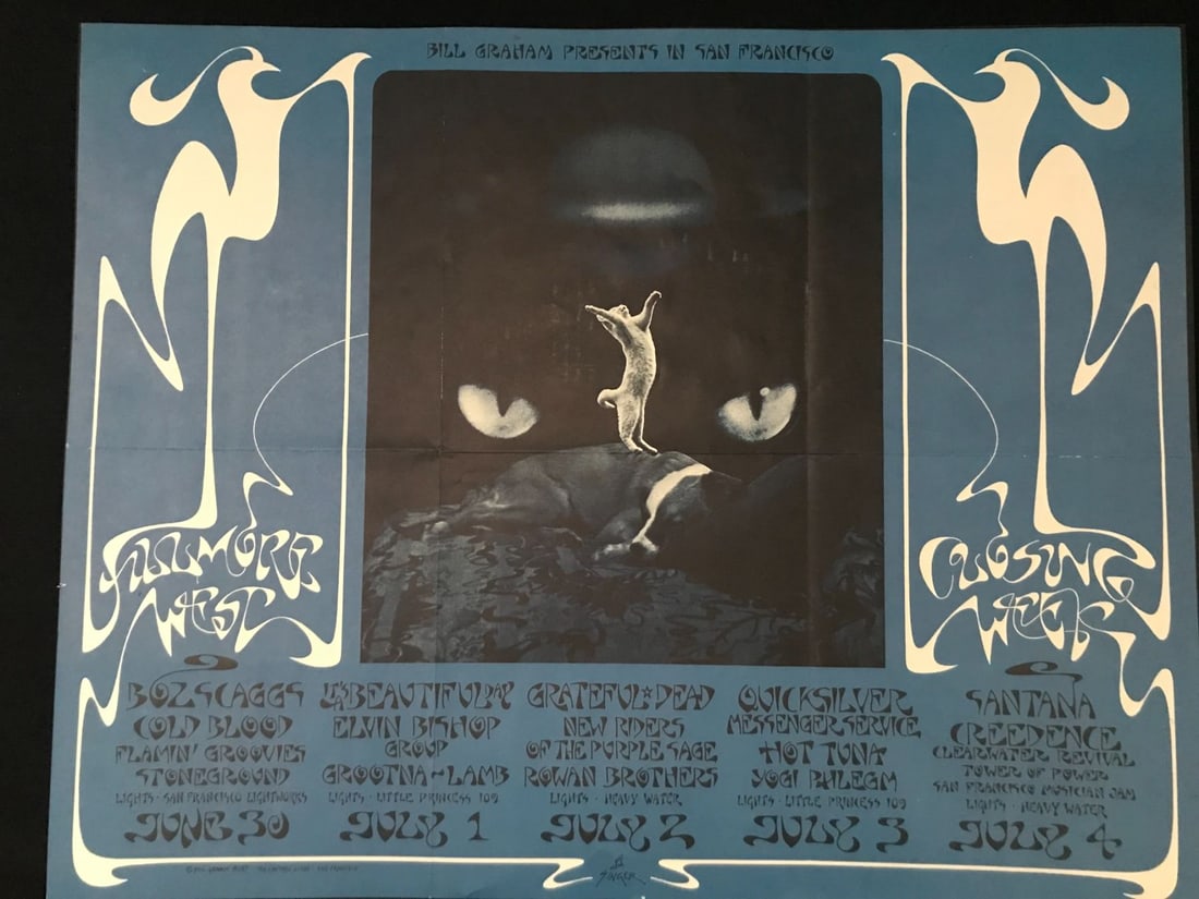 VINTAGE ORIGINAL BILL GRAHAM CONCERT POSTER (1 of 3)