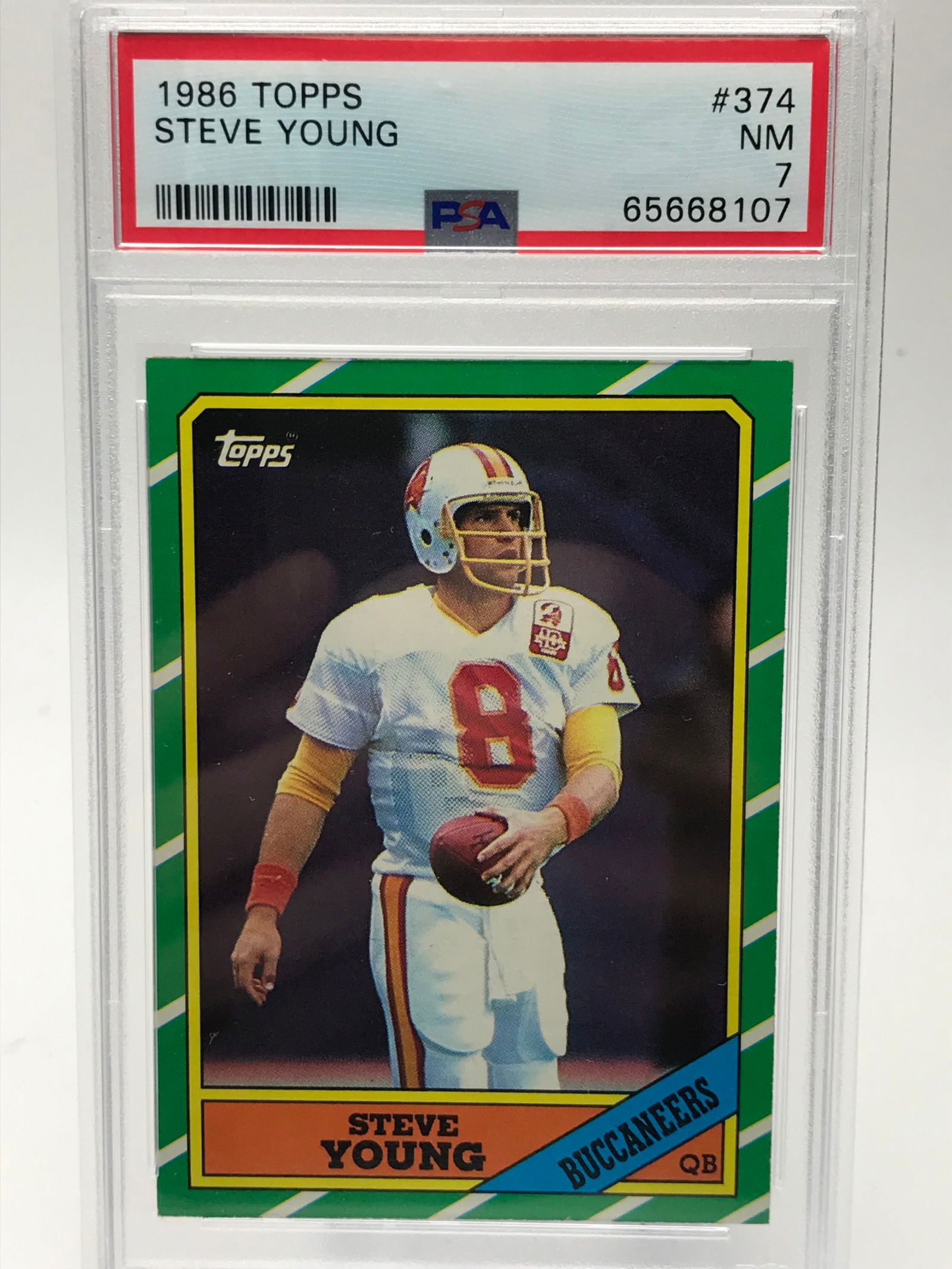 1986 TOPPS STEVE YOUNG ROOKIE CARD (PSA 7) (1 of 1)