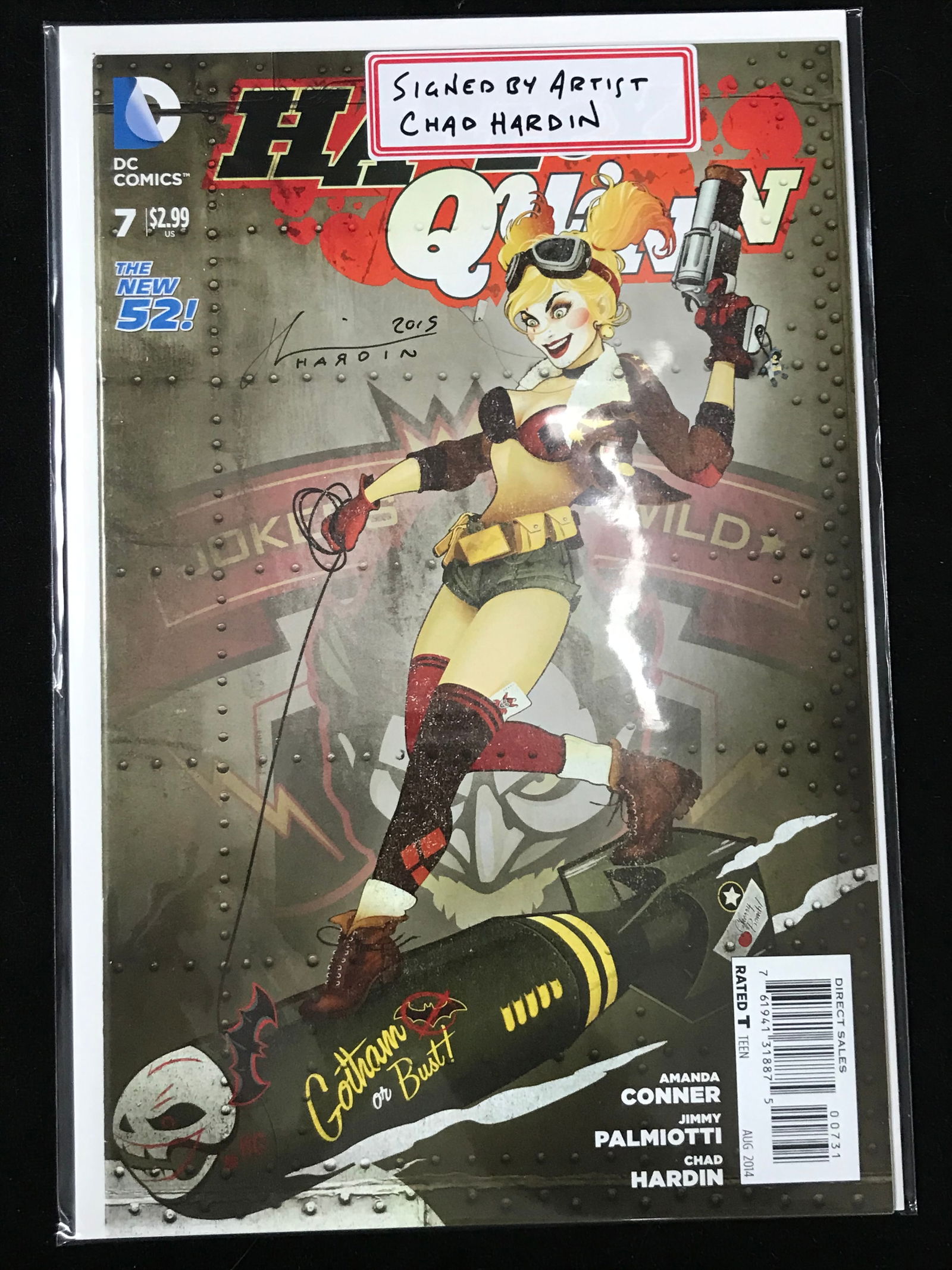 DC COMICS NO.7 HARLEY QUINN (SIGNED BY ARTIST CHAD HARDIN) (1 of 1)