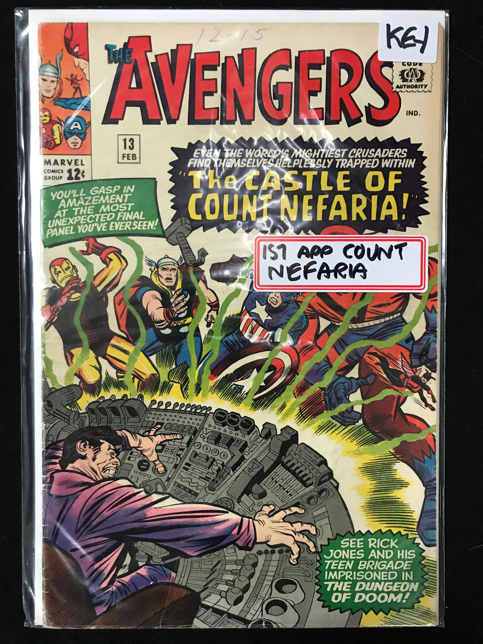 MARVEL COMICS NO.13 THE AVENGERS (1ST APP COUNT NEFARIA) (1 of 1)