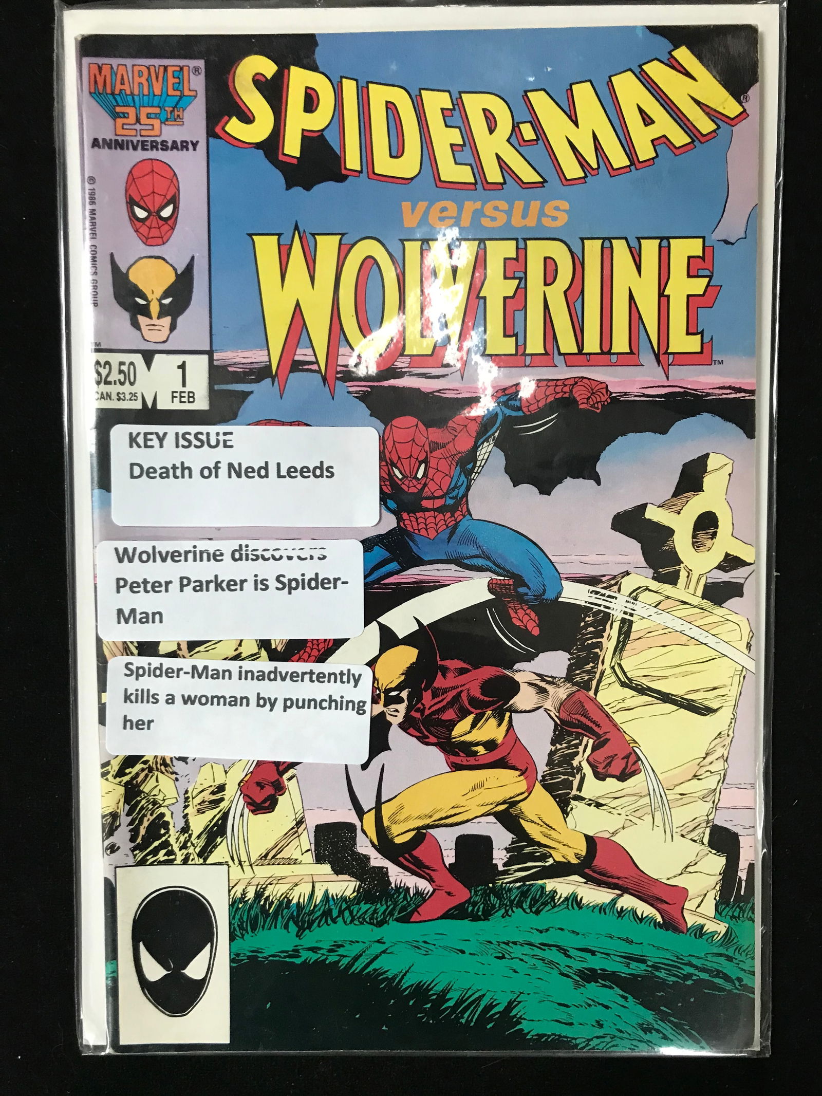 MARVEL COMICS NO.1 SPIDERMAN VS WOLVERINE (DEATH OF NED LEEDS) (1 of 1)