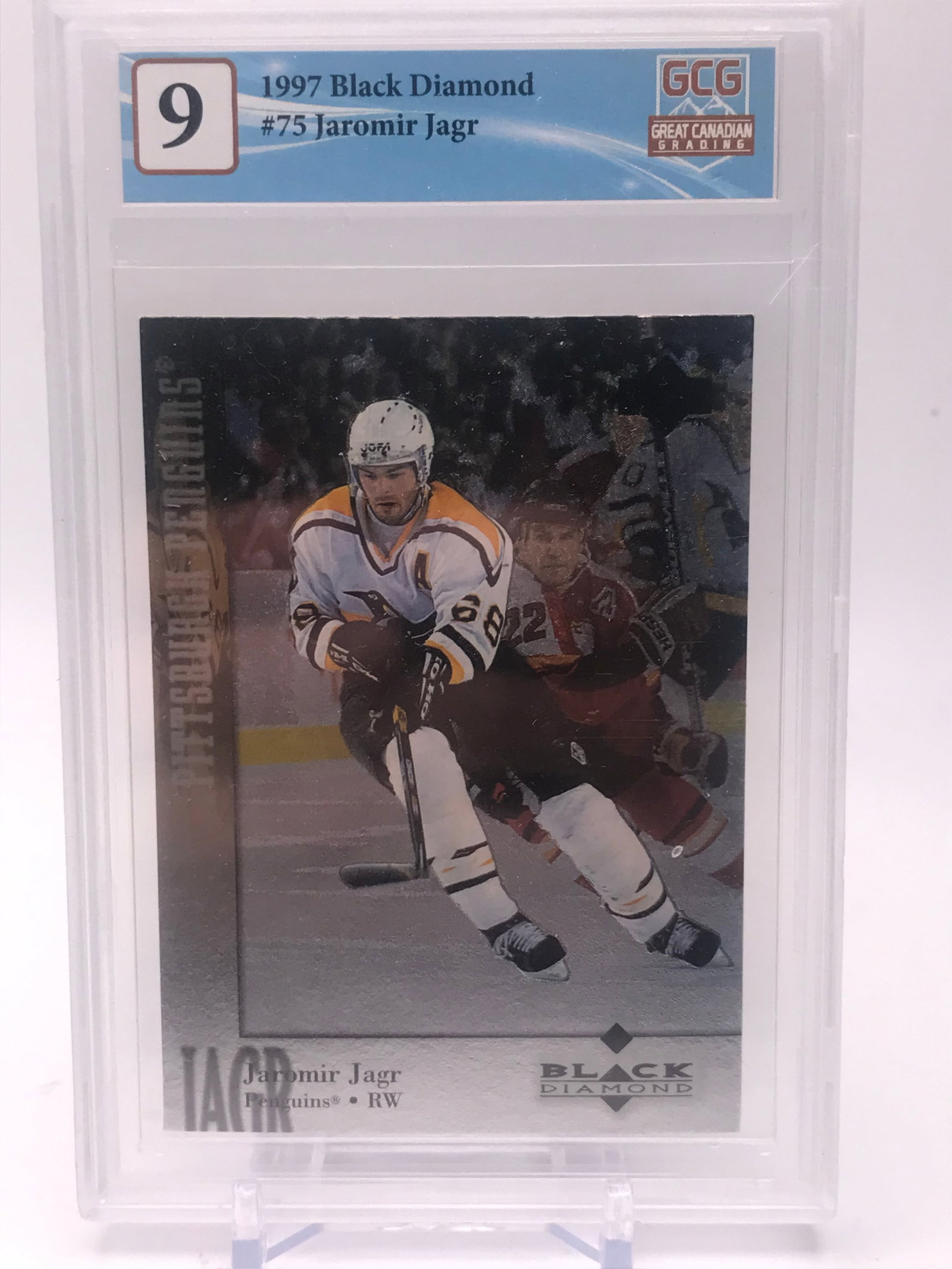 1997 BLACK DIAMOND NO.75 JAMOMIR JAGR GCG GRADED 9: Prices are in Canadian dollars