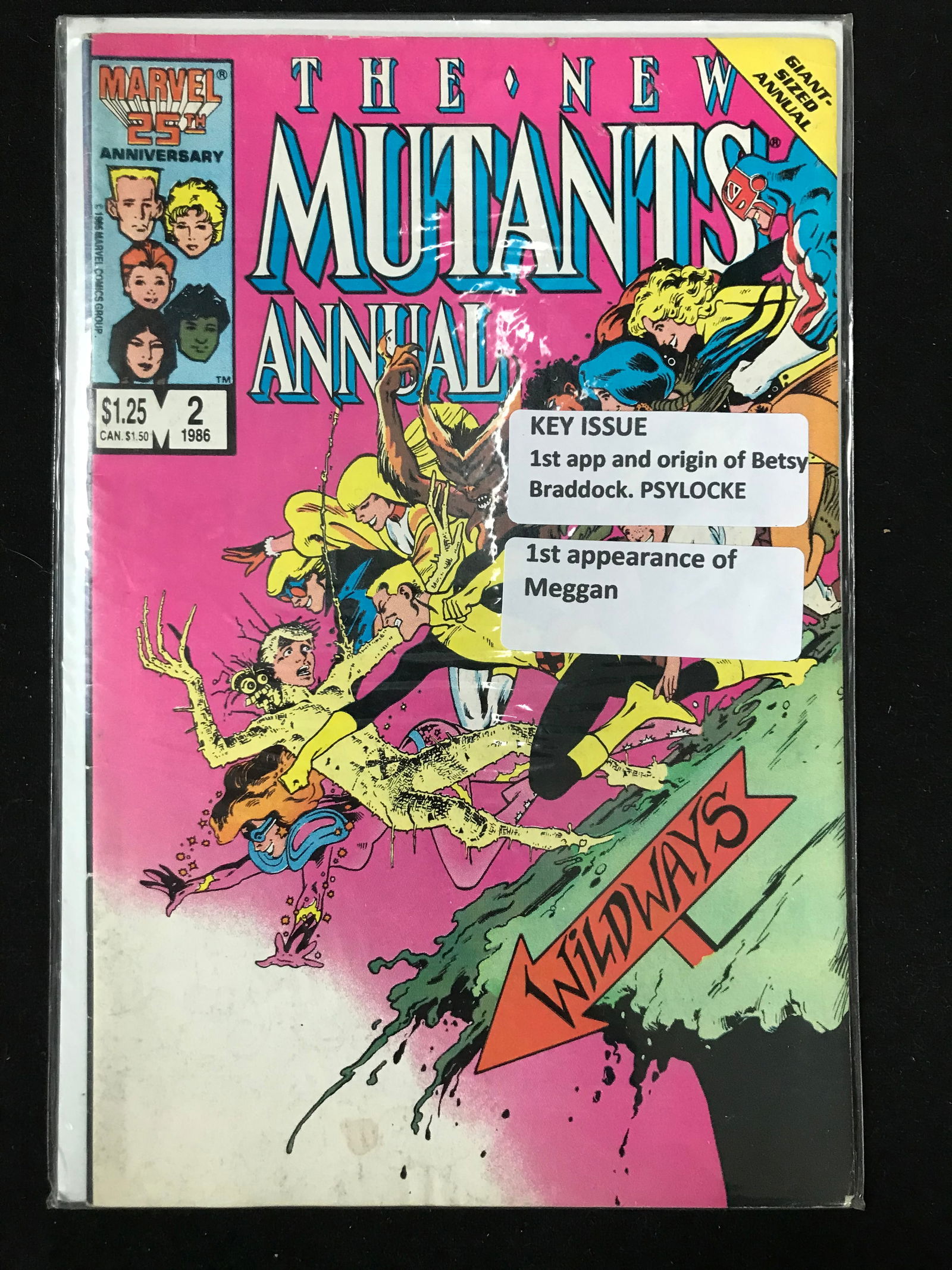 MARVEL COMICS NO.2 THE NEW MUTANTS ANNUAL (1ST APP AND ORIGIN BETSY BRADDOCK PSYLOCKE (1 of 1)