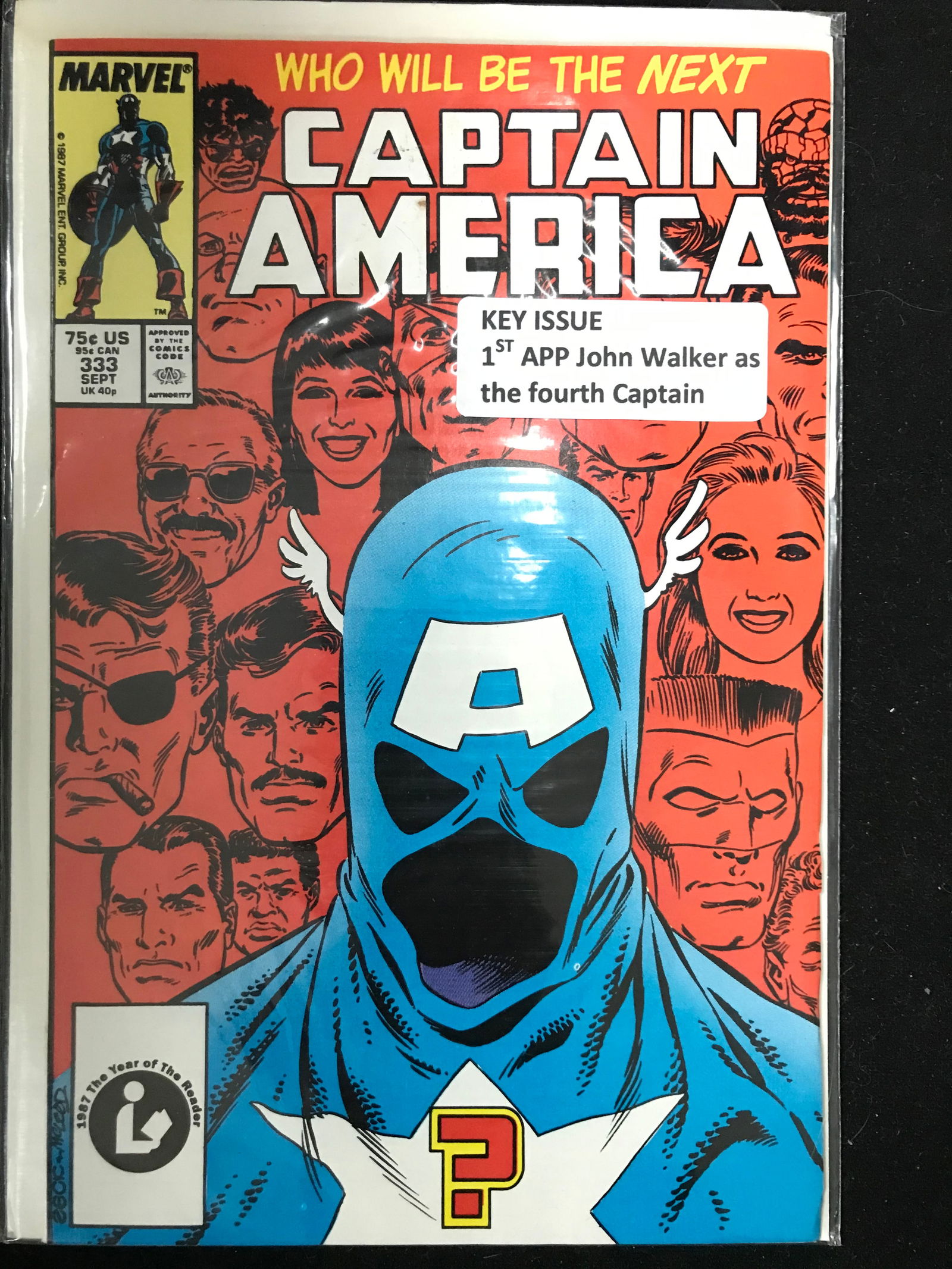 MARVEL COMICS NO.333 CAPTAIN AMERICA (1ST APP JOHN WALKER AS THE FOURTH CAPTAIN): Prices are in Canadian dollars