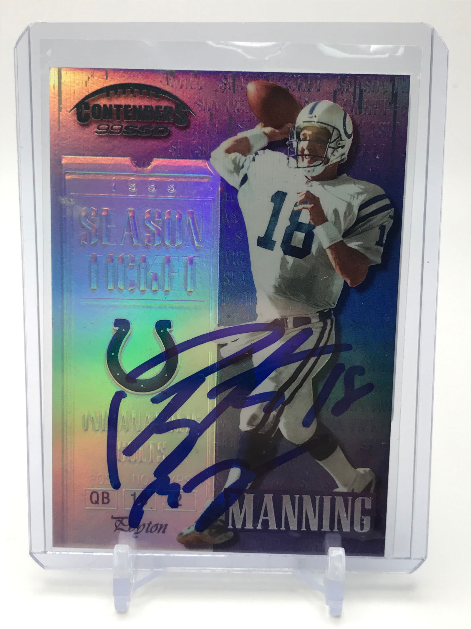 PEYTON MANNING SIGNED PANINI MOSAIC CARD (PRO CERT COA) (1 of 2)