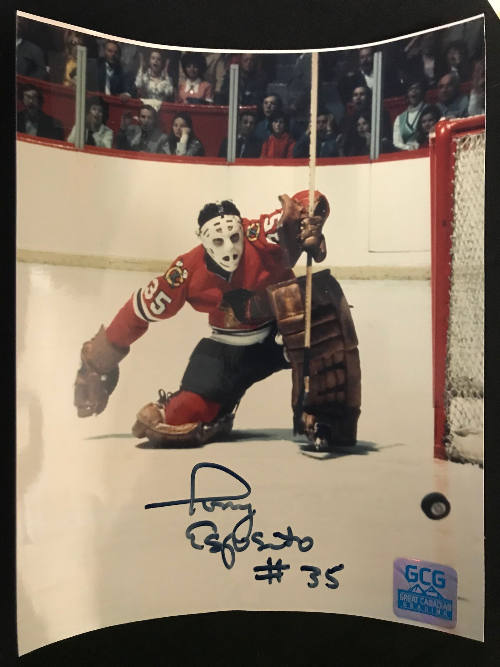 TONY ESPOSITO SIGNED 8 X 10 (GCG HOLO): Prices are in Canadian dollars