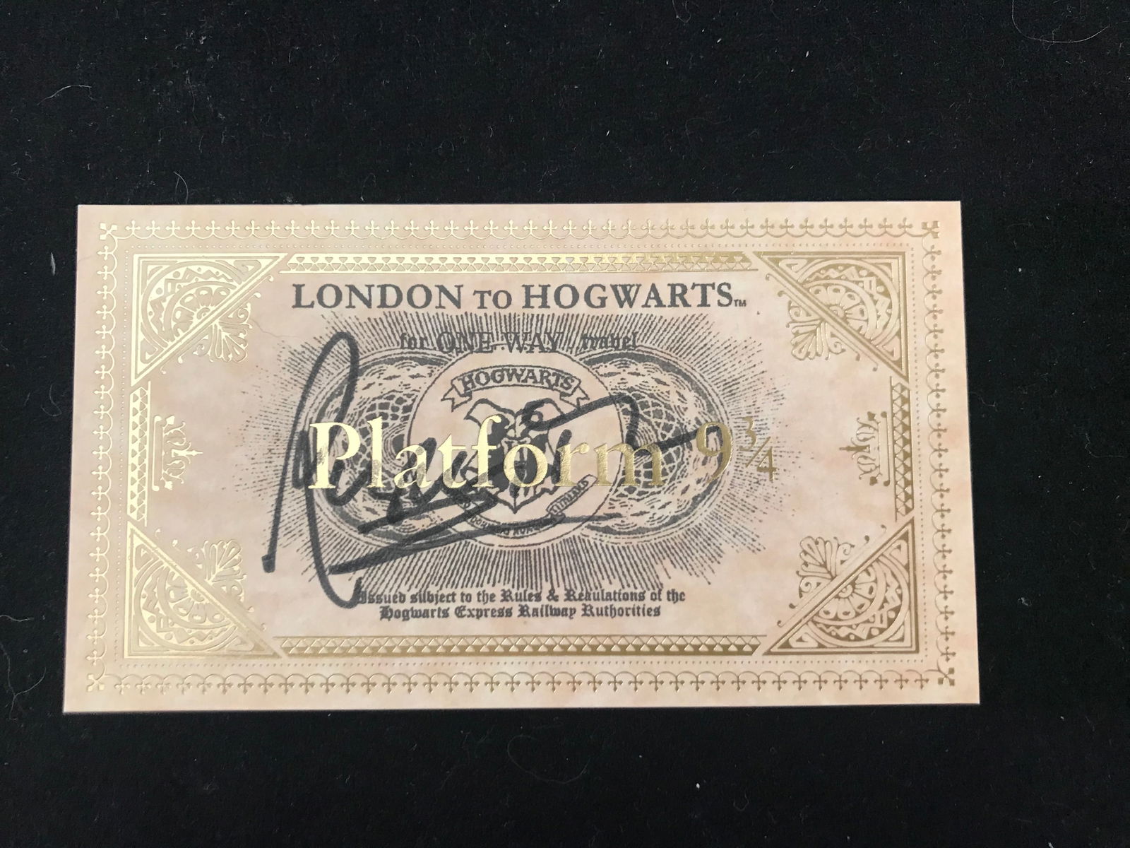 RUPERT GRINT SIGNED HOGWARTS TRAIN TICKET (RA COA) (1 of 2)
