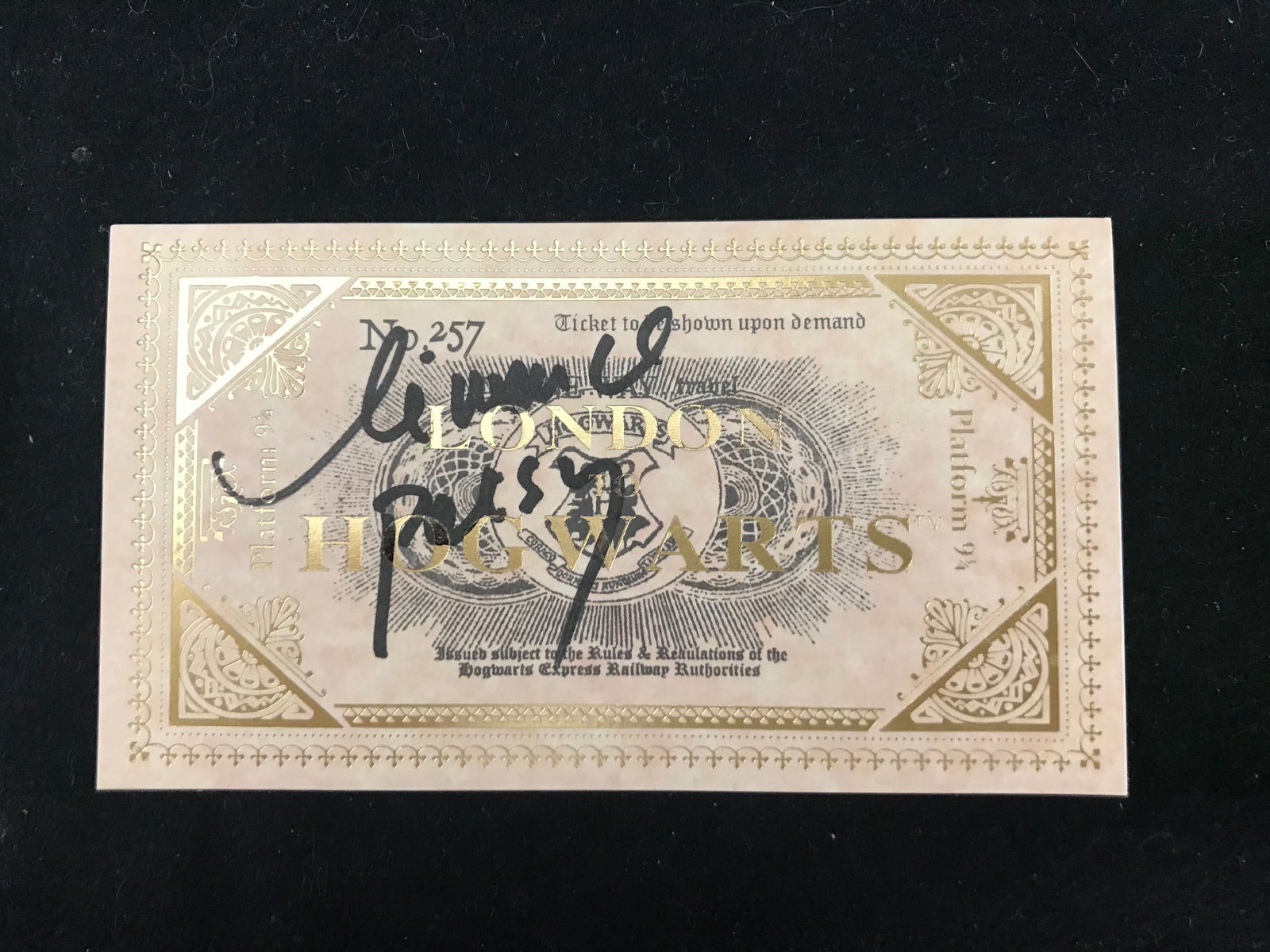 CLEMENCE POESY SIGNED HOGWARTS TRAIN TICKET (RA COA) (1 of 2)