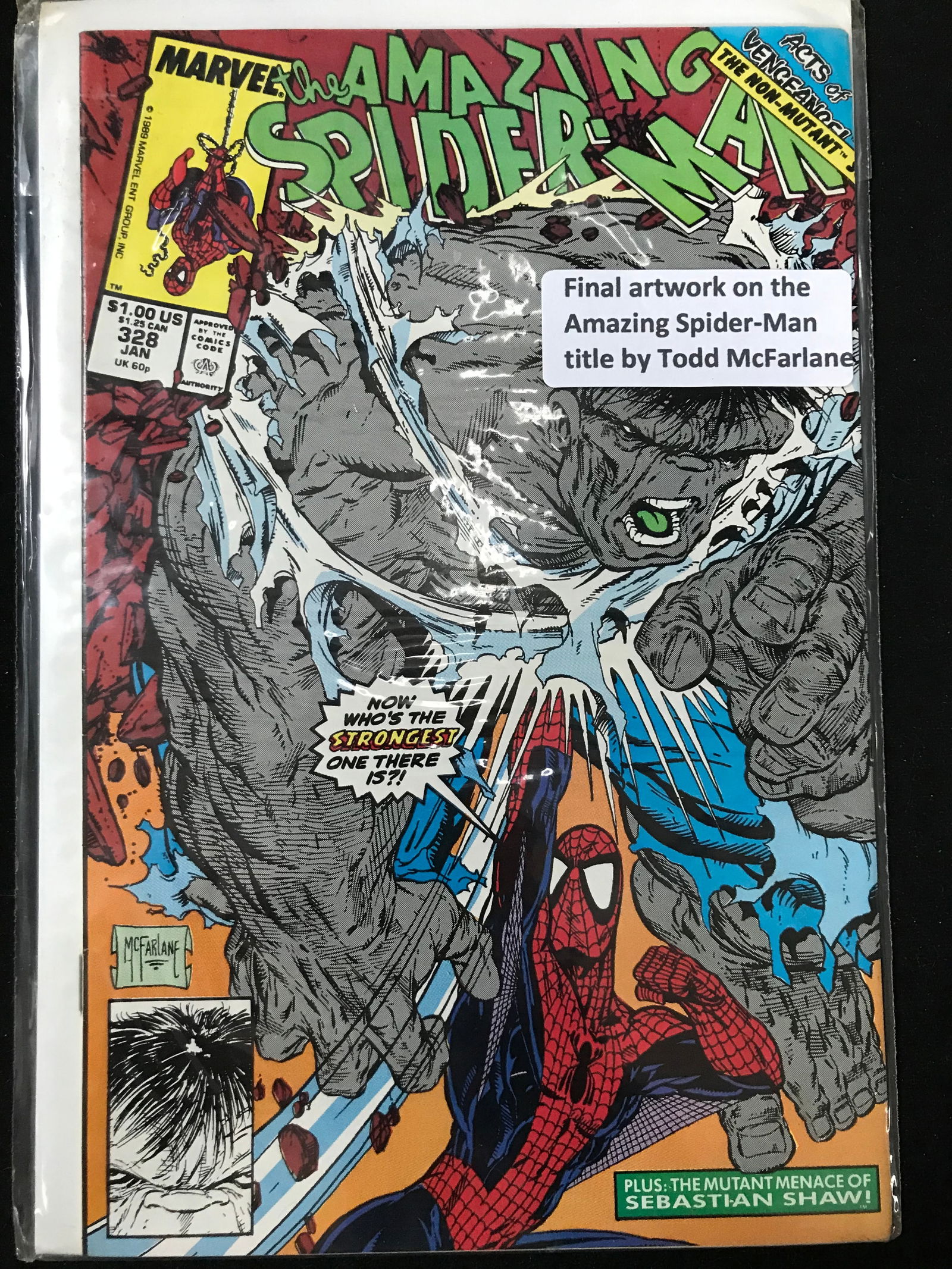 MARVEL COMICS NO.328 THE AMAZING SPIDERMAN (TODD MCFARLANE FINAL ART) (1 of 1)
