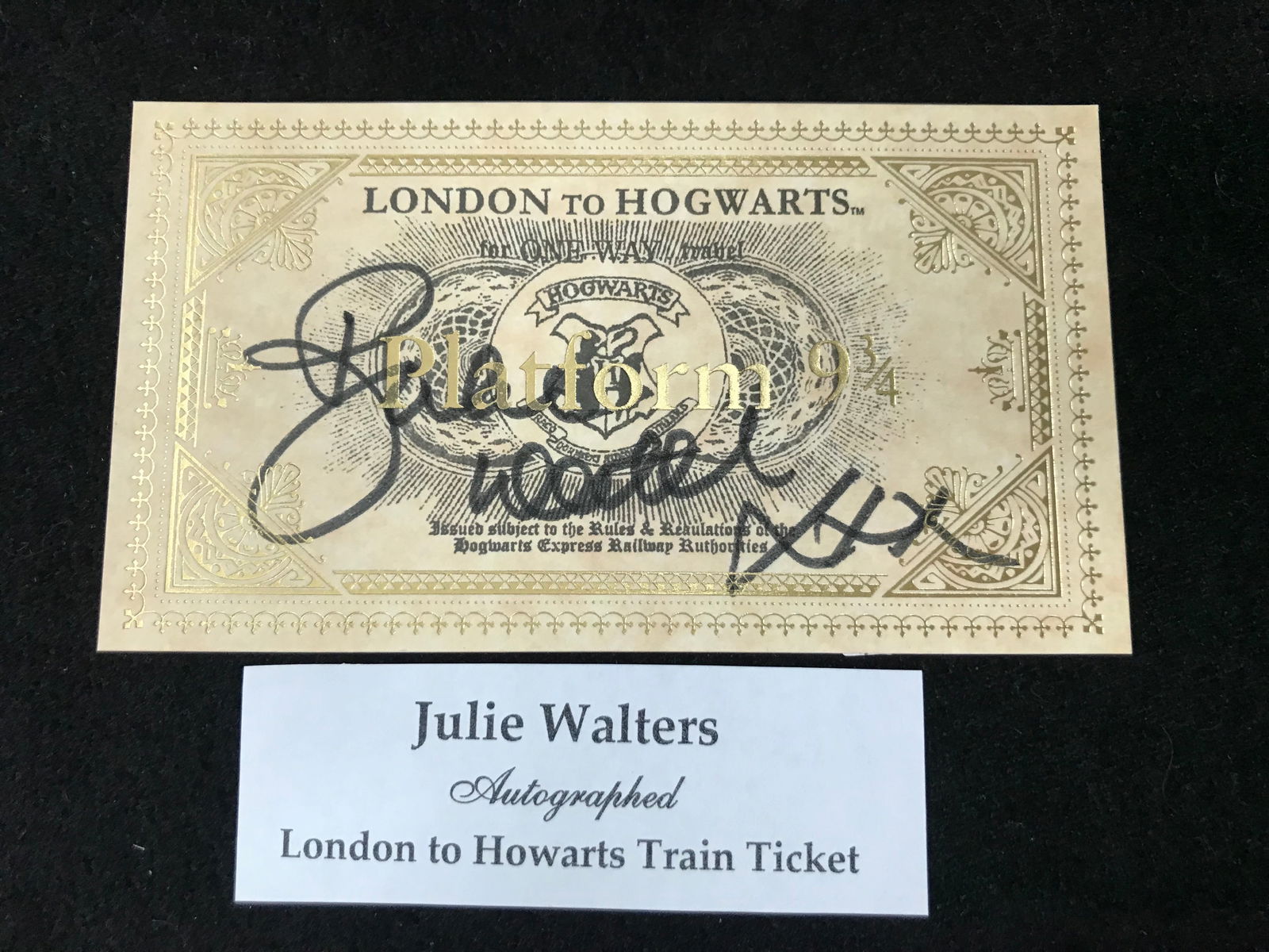 JULIE WALTERS SIGNED HOGWARTS TRAIN TICKET (RA COA) (1 of 2)