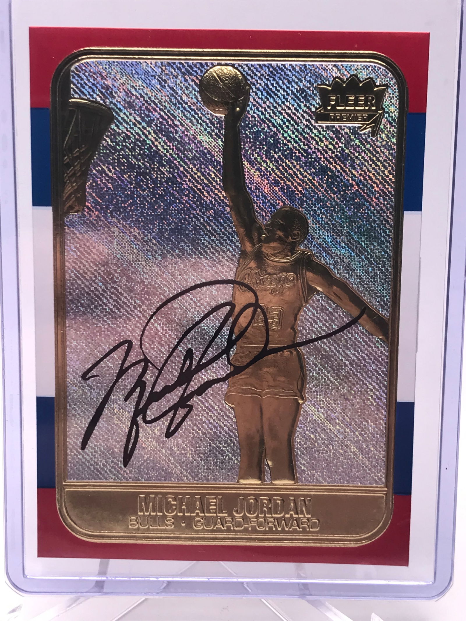 LTD. EDITION FLEER 23KT GOLD MICHAEL JORDAN REFRACTOR (1 of 2)