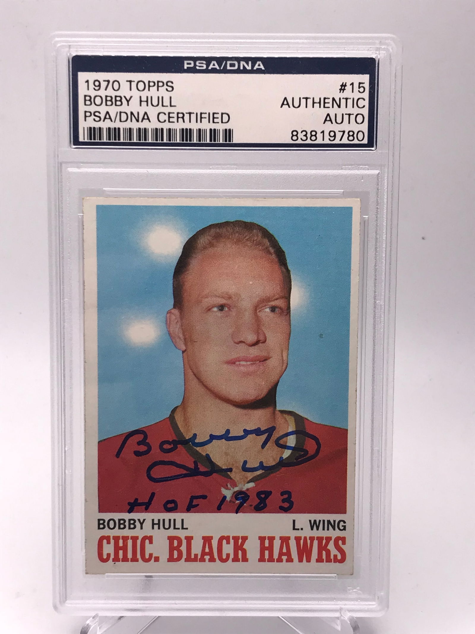 1970 TOPPS HOCKEY BOBBY HULL SIGNED TRADING CARD (PSA DNA) (1 of 2)