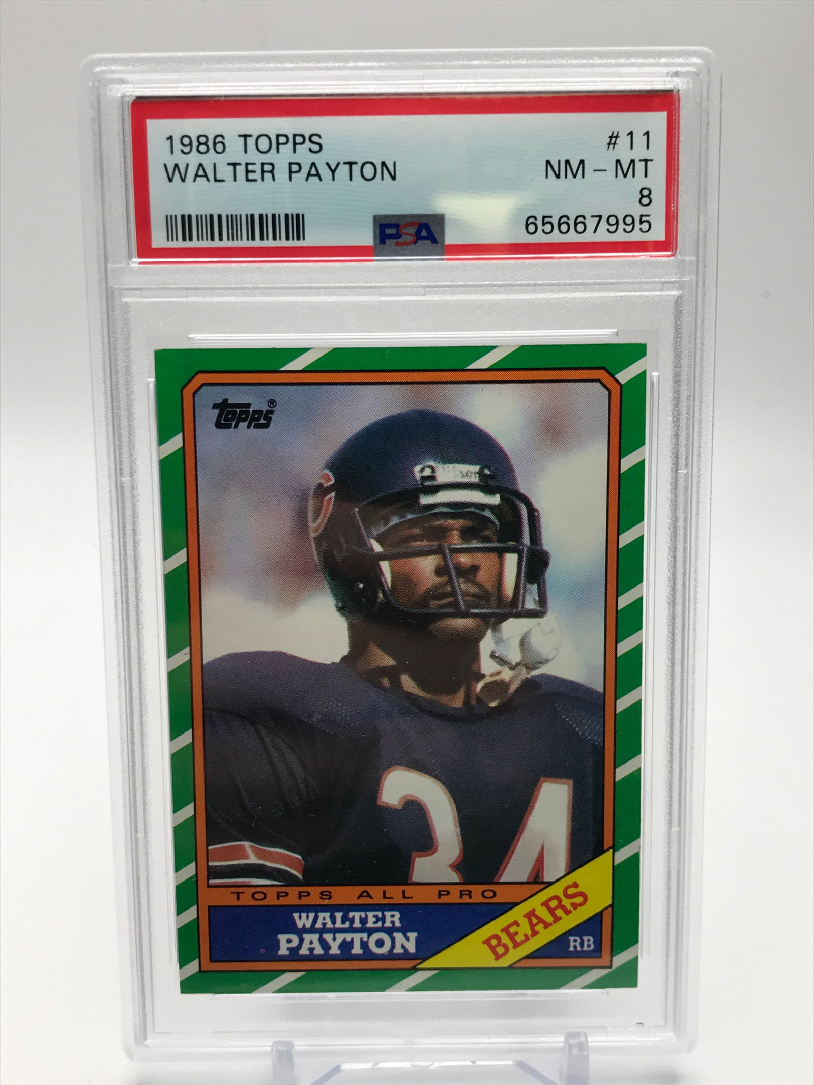 1986 TOPPS WALTER PAYTON (PSA 8) (1 of 1)