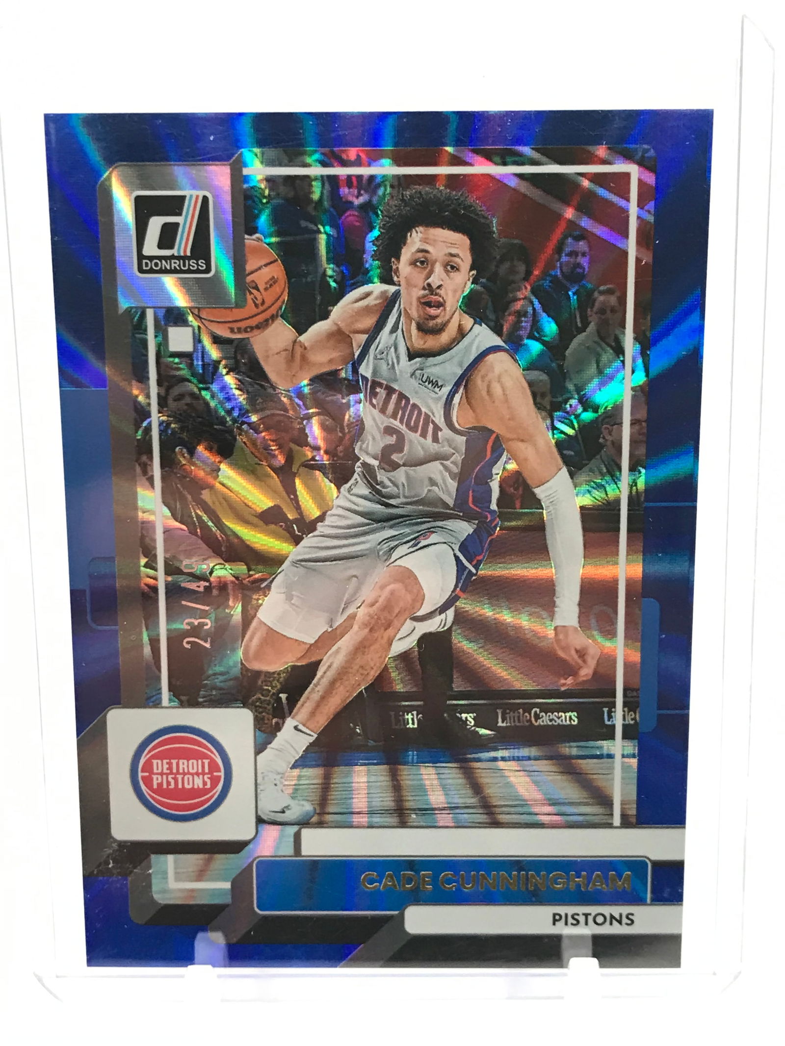 2022-23 PANINI DONRUSS CADE CUNNINGHAM BLUE PRIZM ROOKIE CARD (1 of 2)