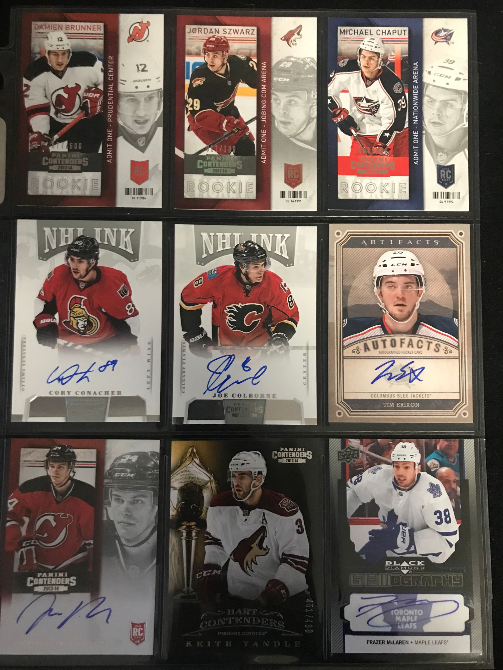 NHL INSERT CARD LOT (ROOKIES, AUTOGRAPHS, INSERTS, NUMBERED CARDS) (1 of 2)