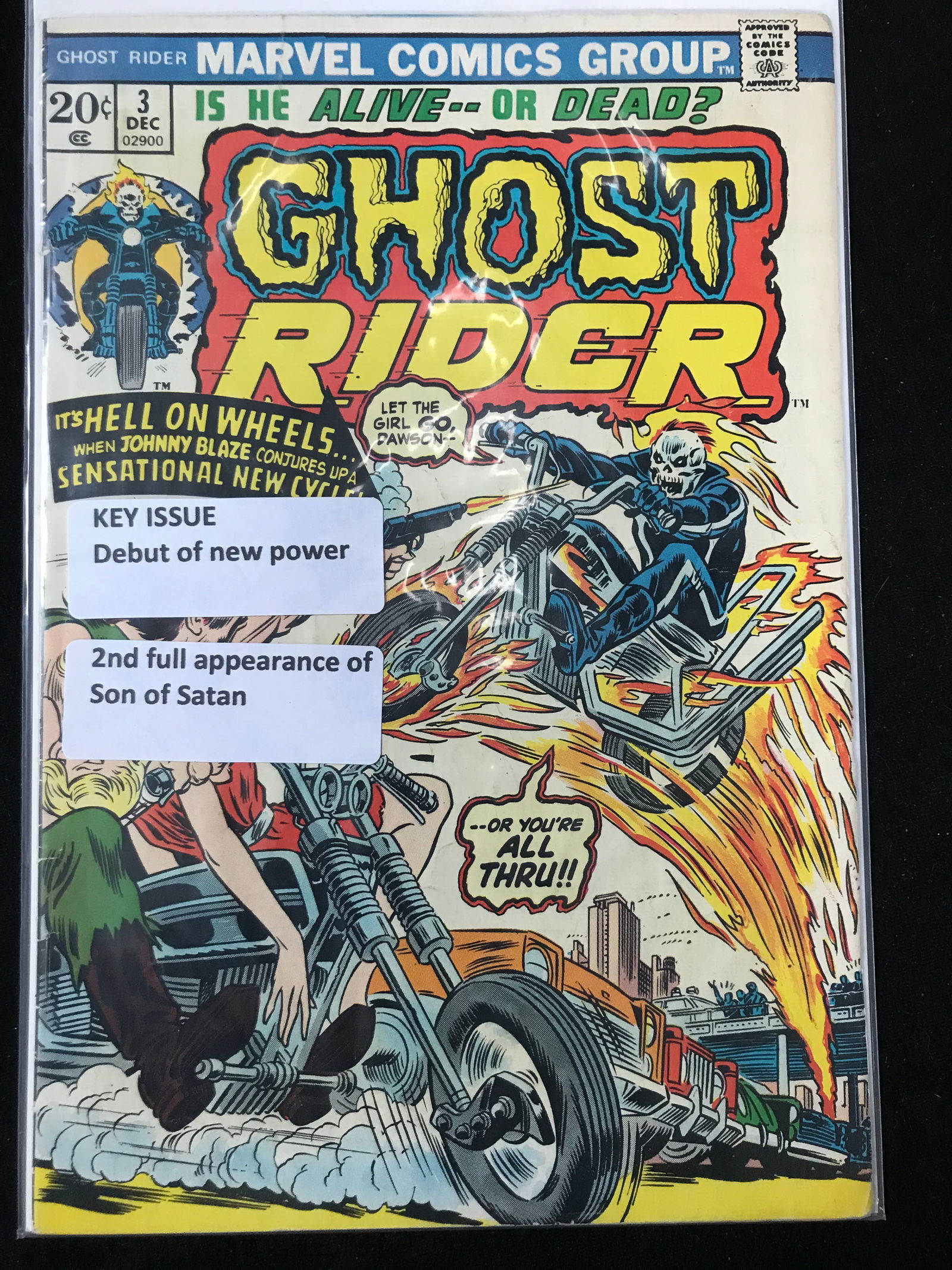 MARVEL COMICS NO.3 GHOST RIDER (DEBUT OF THE NEW POWER) (1 of 1)