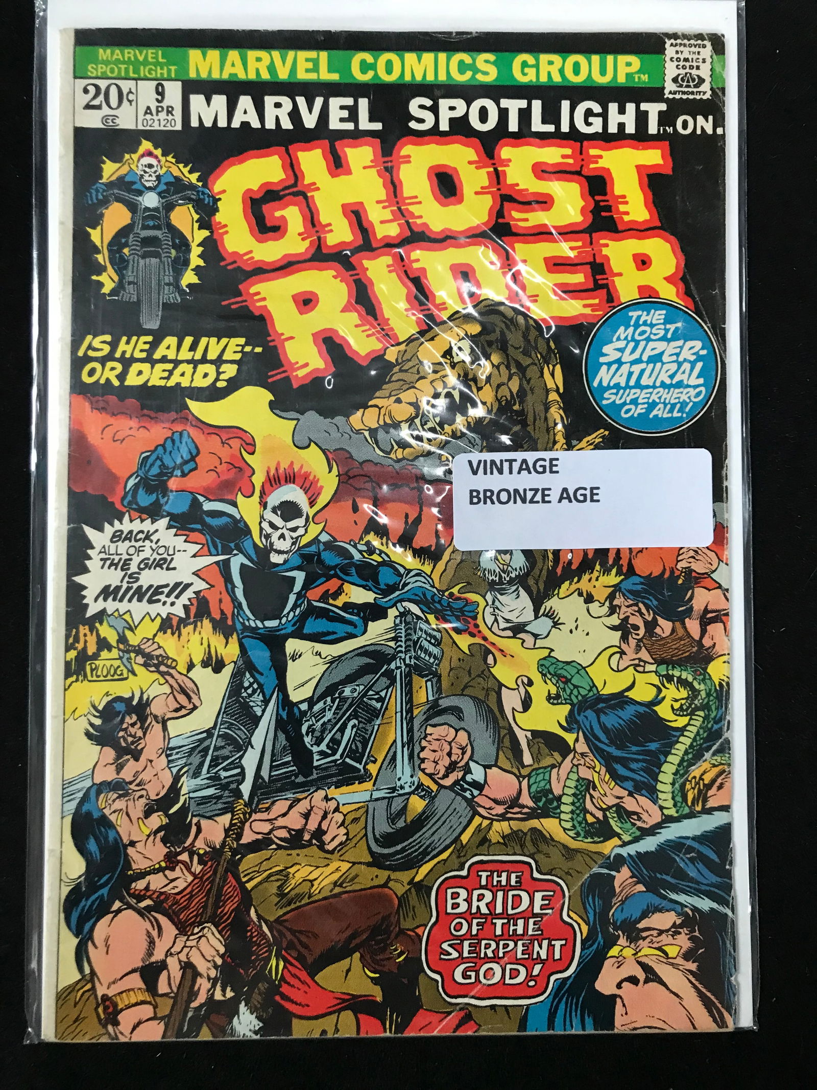 MARVEL COMICS NO.9 GHOST RIDER (VINATGE BRONZE AGE) (1 of 1)