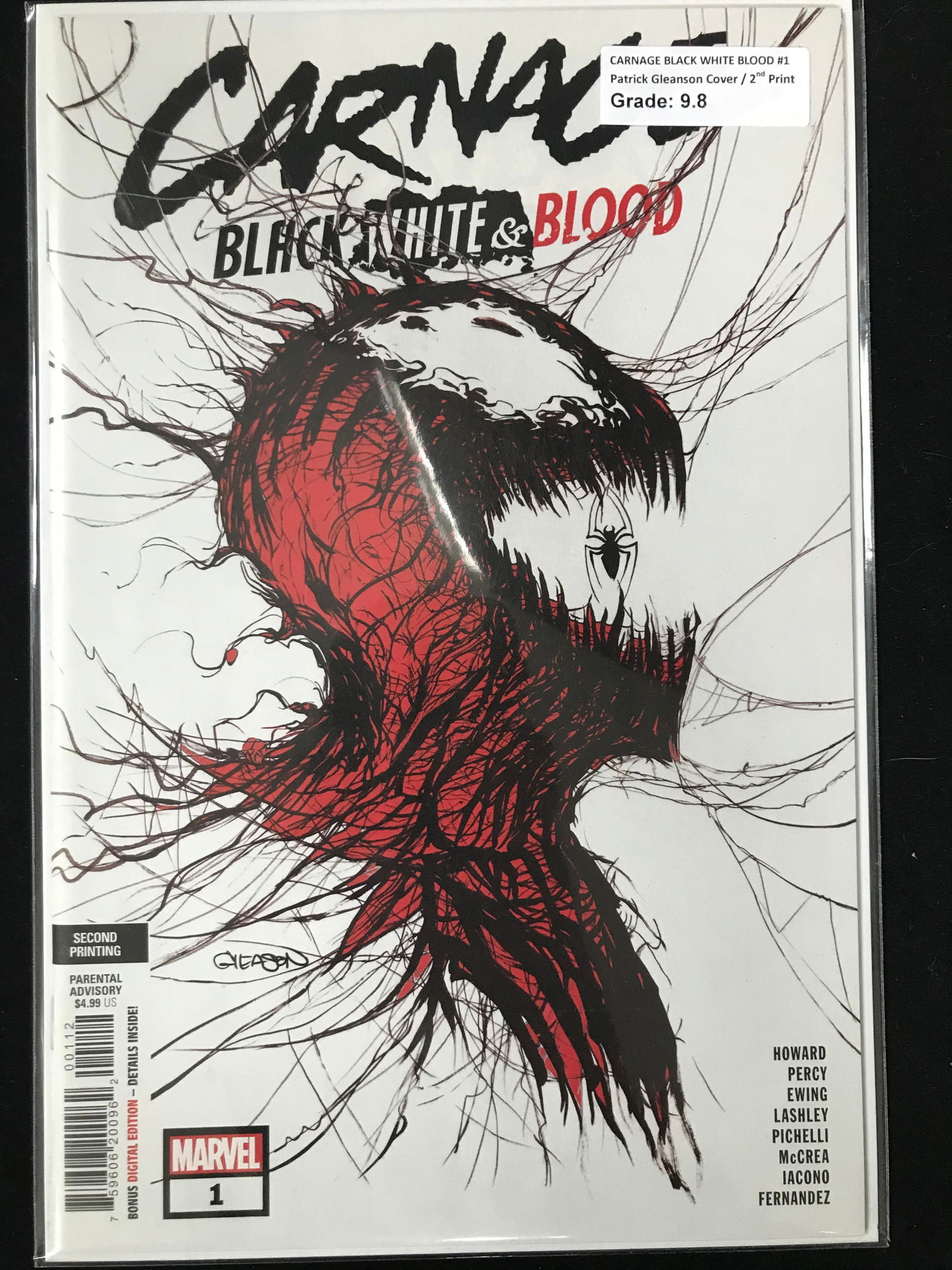 MARVEL COMICS NO.1 CARNAGE BLACK WHITE AND BLOOD (SECOND PRINTING) (1 of 1)