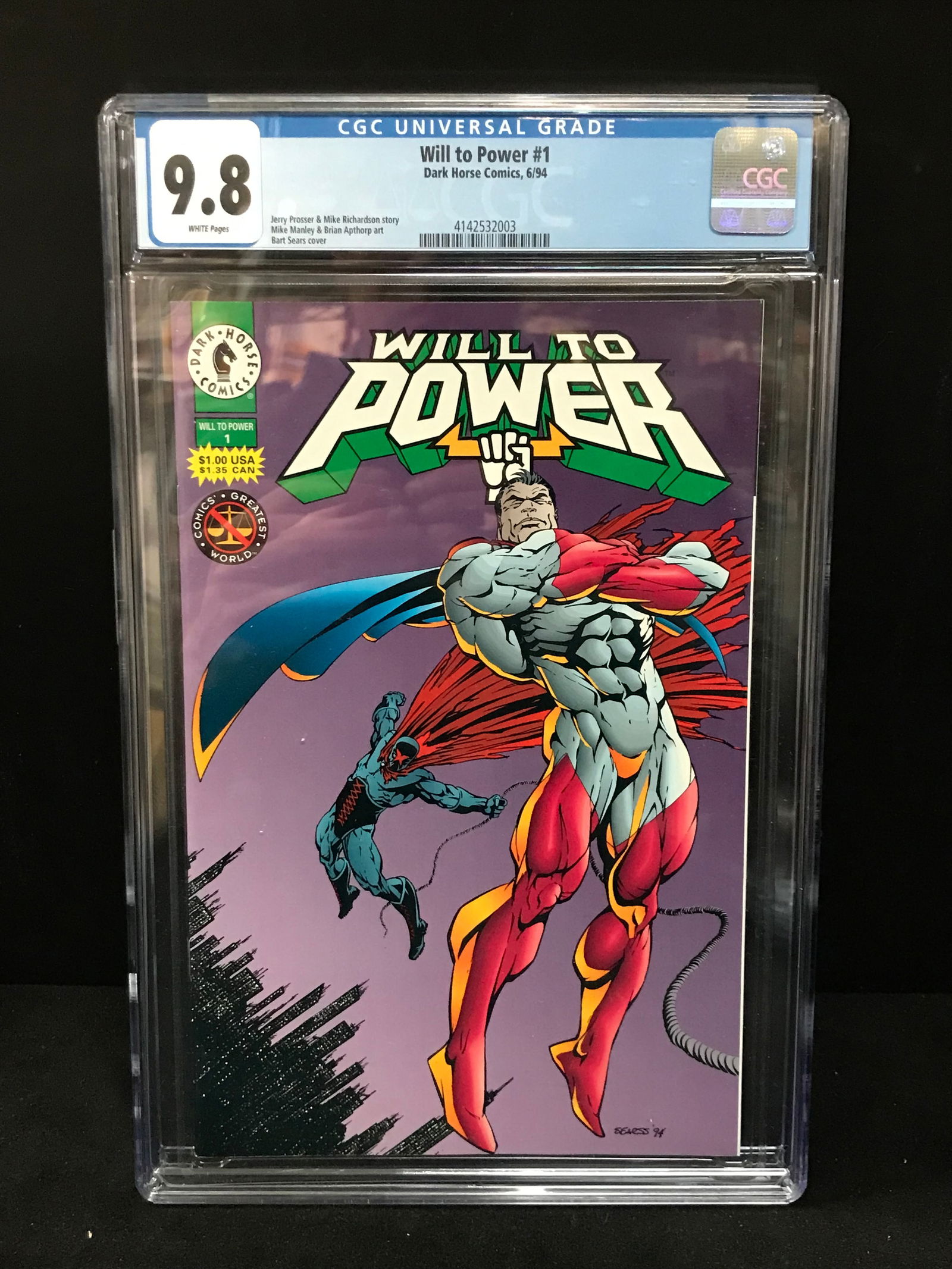 DARK HORSE COMICS NO.1 WILL TO POWER CGC GRADED 9.8 (1 of 1)