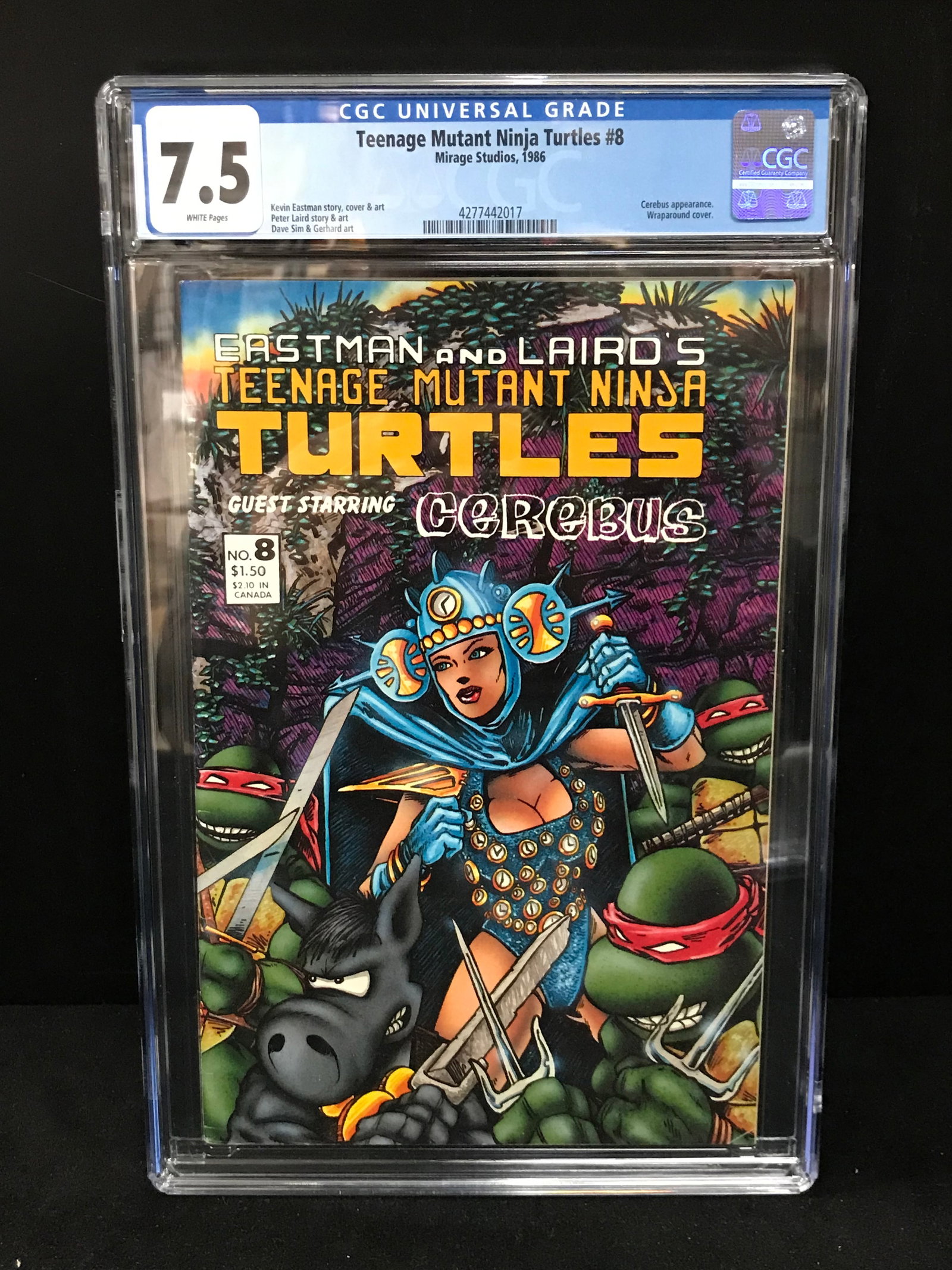 EASTMAN AND LAIRD TEENAGE MUTANT NINJA TURTLES NO.8 CGC 7.5: Prices are in Canadian dollars