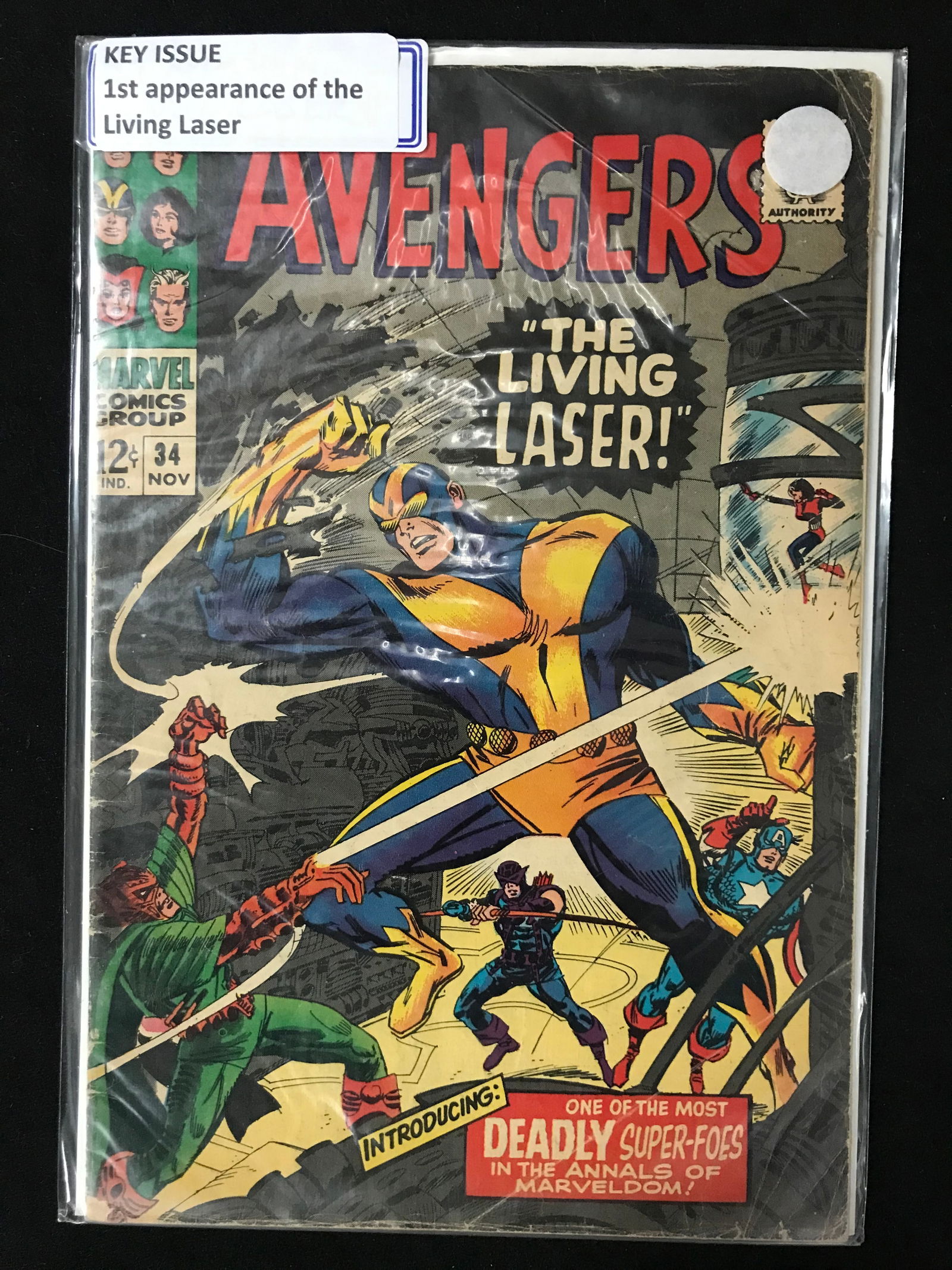 MARVEL COMICS NO.34 THE AVENGERS (1ST APP THE LIVING LASER) (1 of 1)