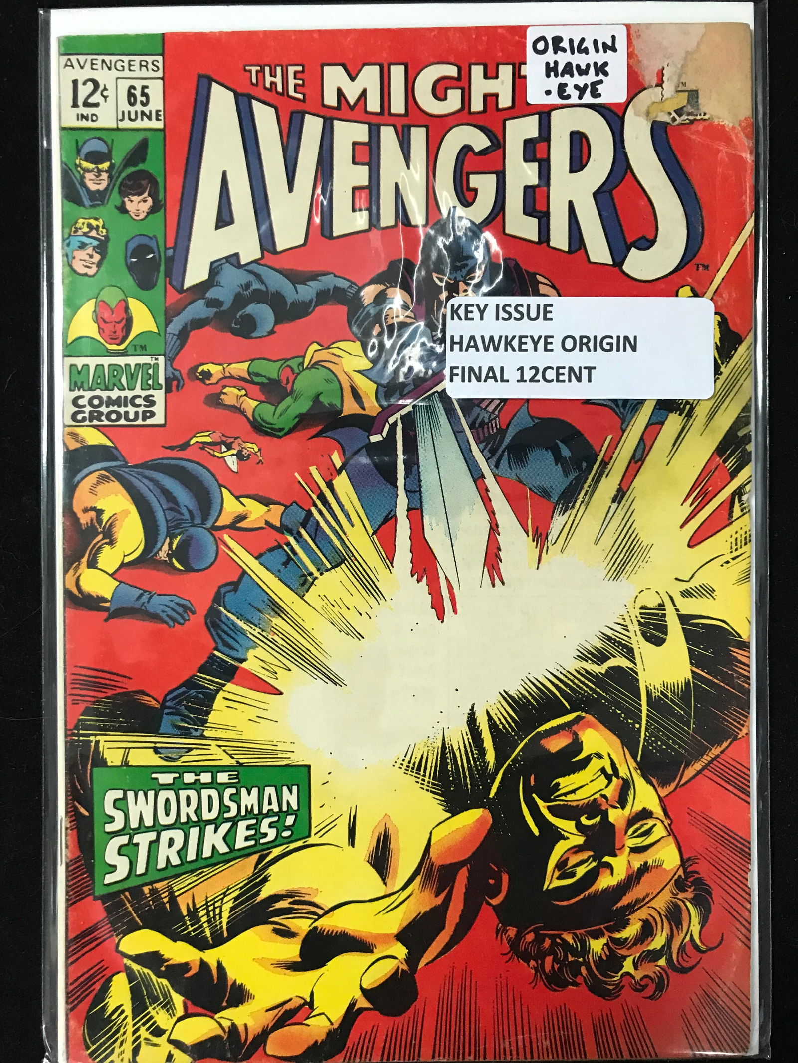 MARVEL COMICS NO.65 THE AVENGERS (ORIGIN OF HAWKEYE) (1 of 1)
