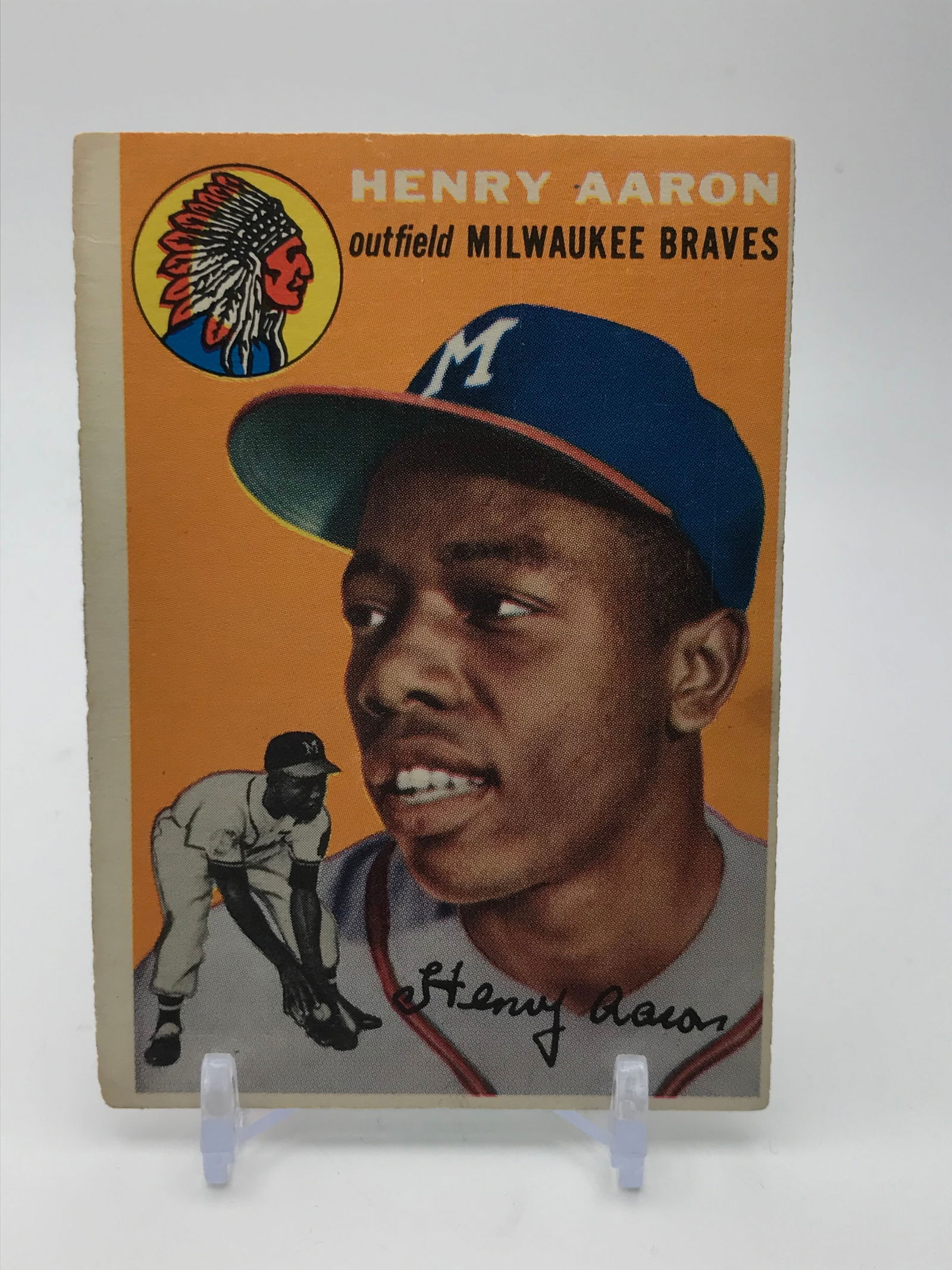 1954 TOPPS BASEBALL HANK AARON ROOKIE CARD (1 of 2)