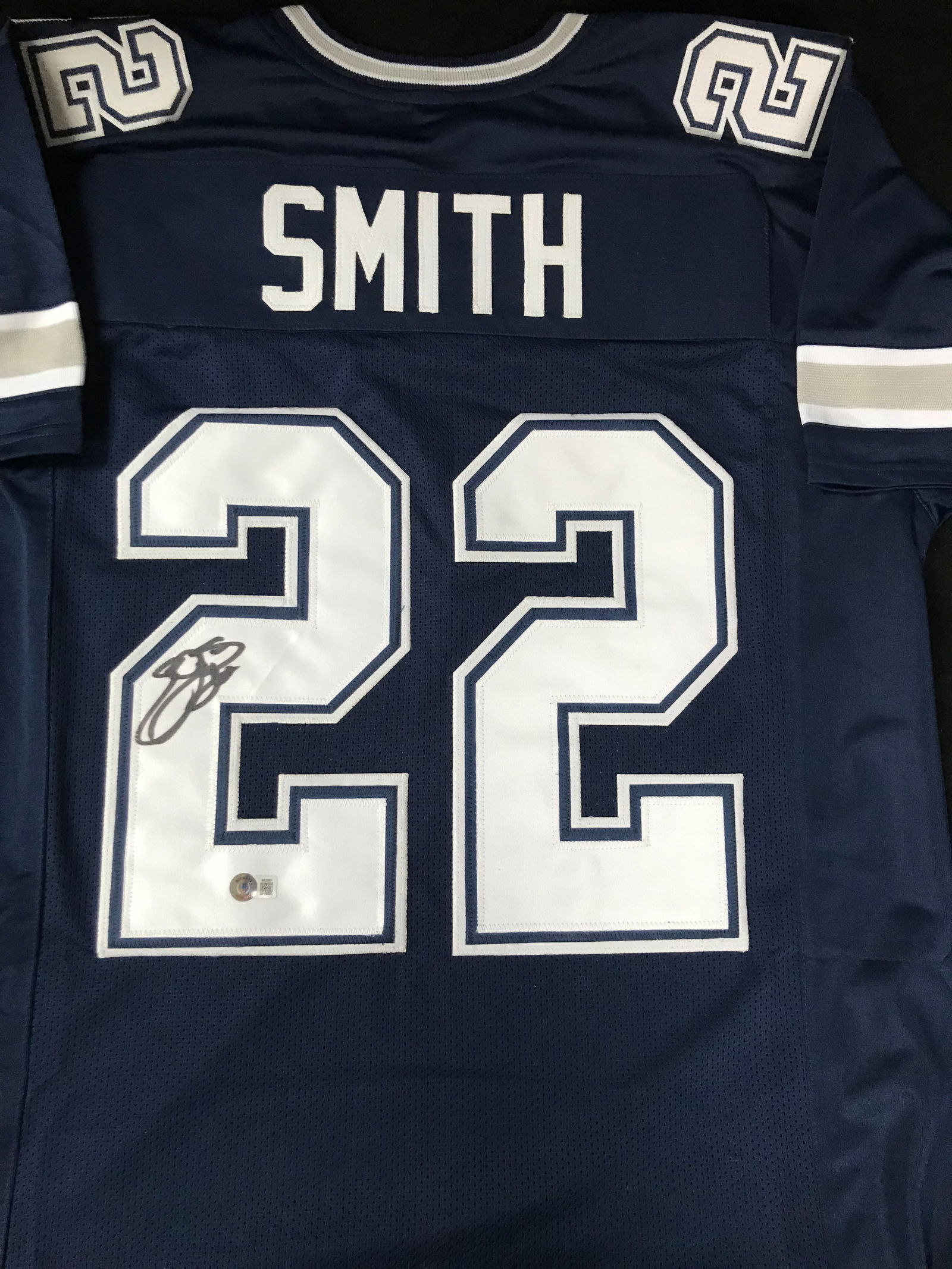 EMMITT SMITH SIGNED DALLAS COWBOYS FOOTBALL JERSEY (BECKETT COA) (1 of 3)