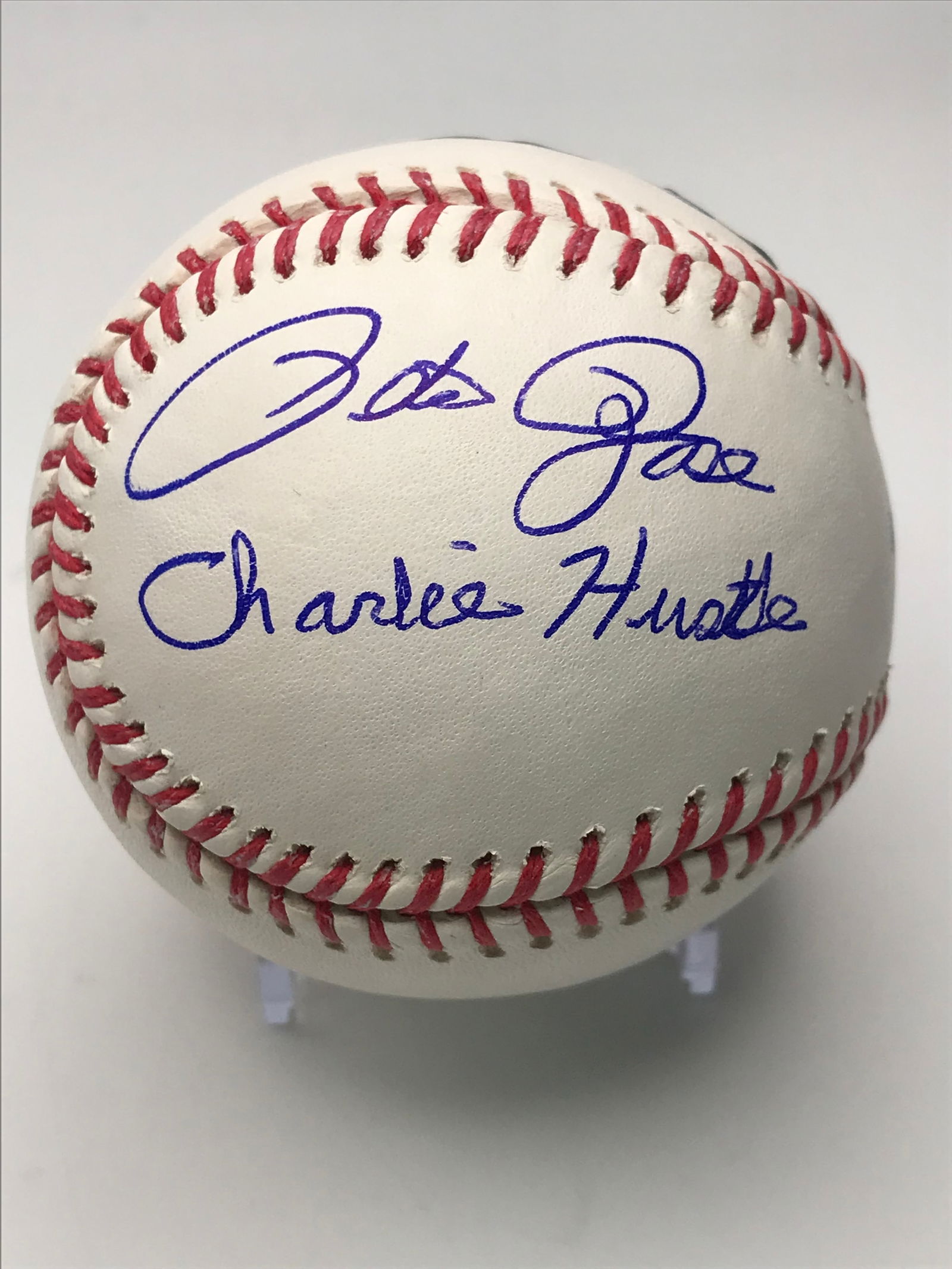 PETE ROSE SIGNED AND INSCRIBED RAWLINGS BASEBALL (BECKETT COA) (1 of 2)