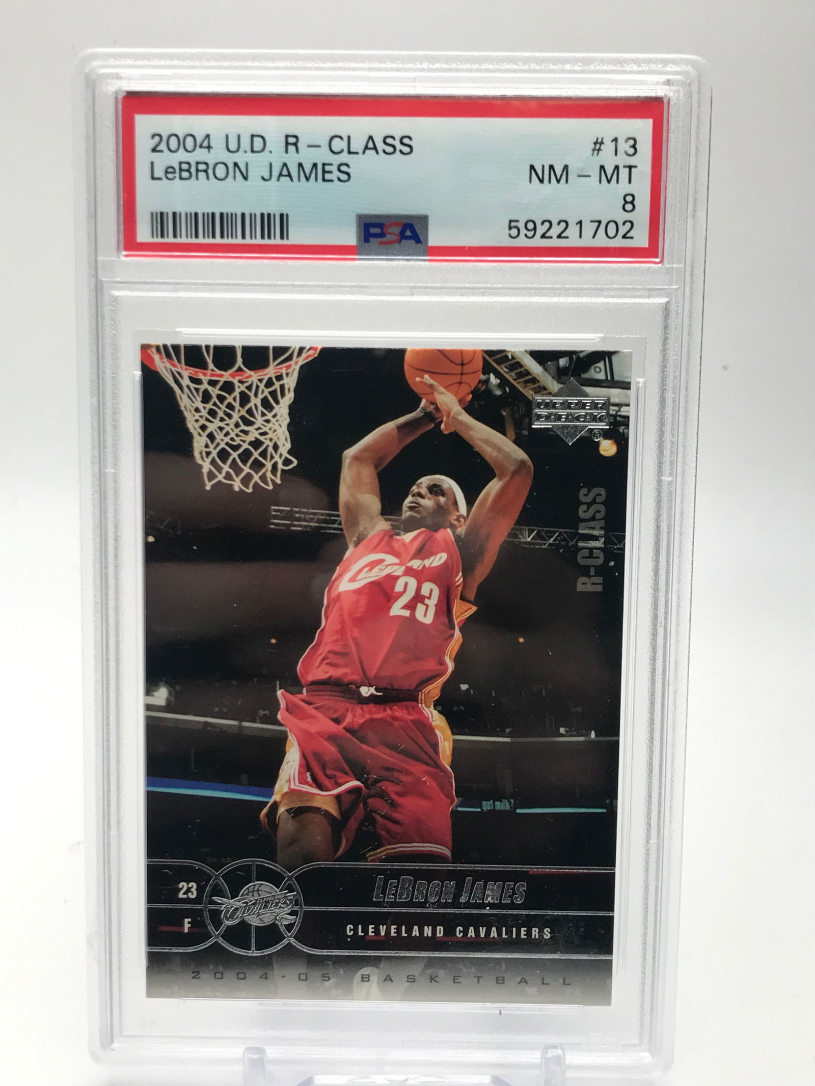 2003-04 UPPER DECK LEBRON JAMES ROOKIE CARD (PSA 8) (1 of 2)