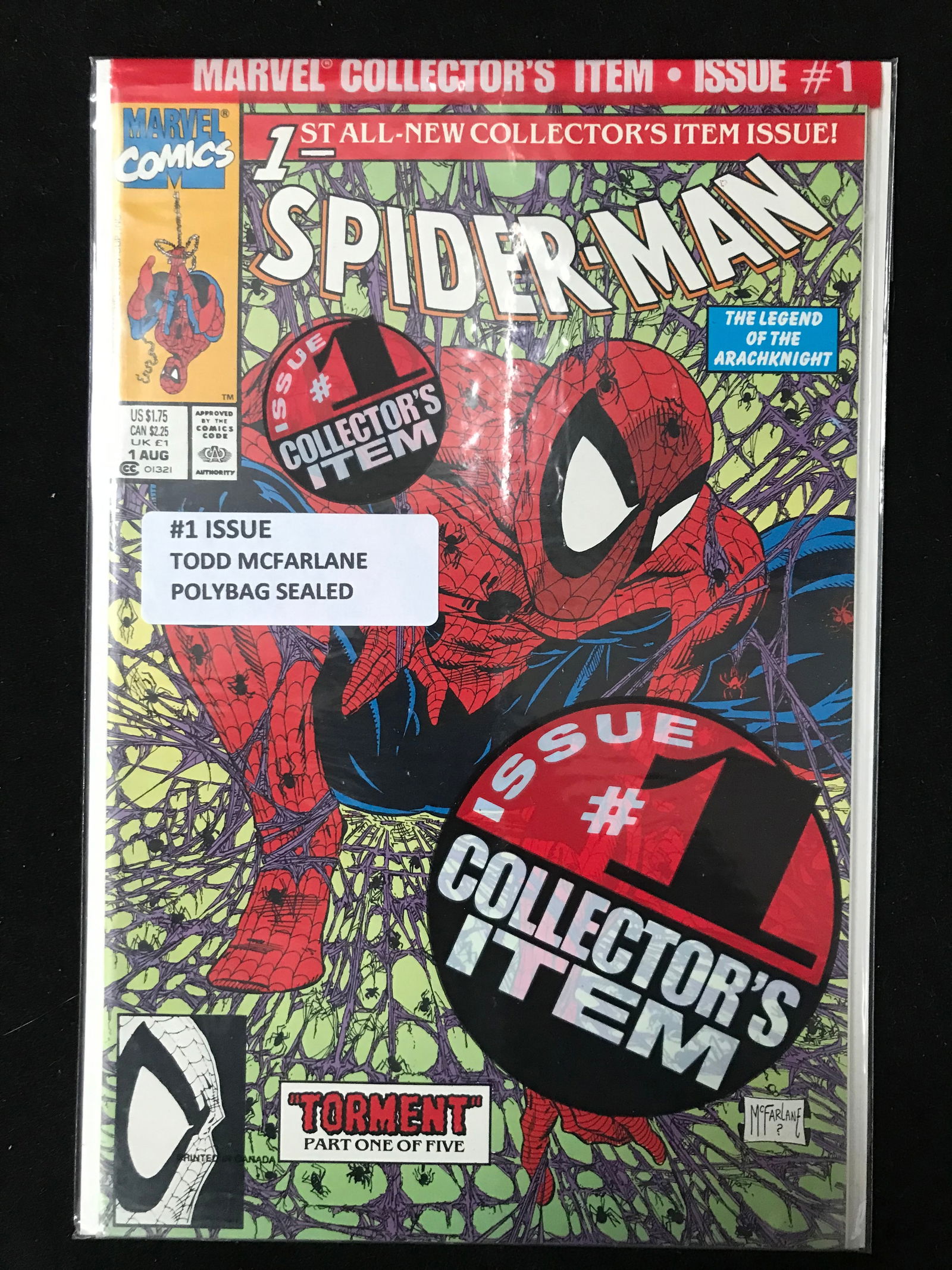 MARVEL COMICS NO.1 SPIDERMAN (TODD MCFARLANE POLYBAG SEALED) (1 of 1)