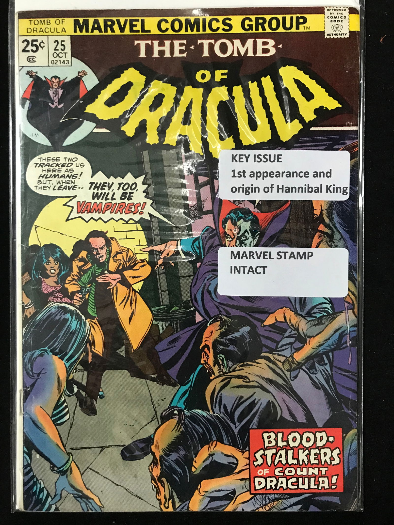 MARVEL COMICS NO.25 THE TOMB OF DRACULA (MARVEL STAMP INTACT) (1 of 1)