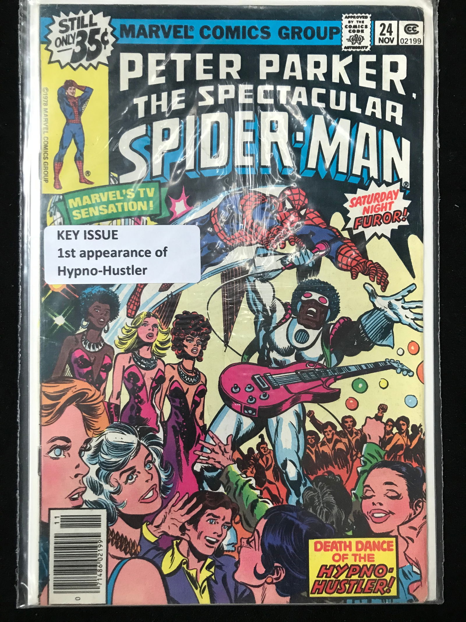 MARVEL COMICS NO.24 PETER PARKER, THE SPECTACULAR SPIDERMAN (1ST APP HYPNO-HUSTLER): Prices are in Canadian dollars