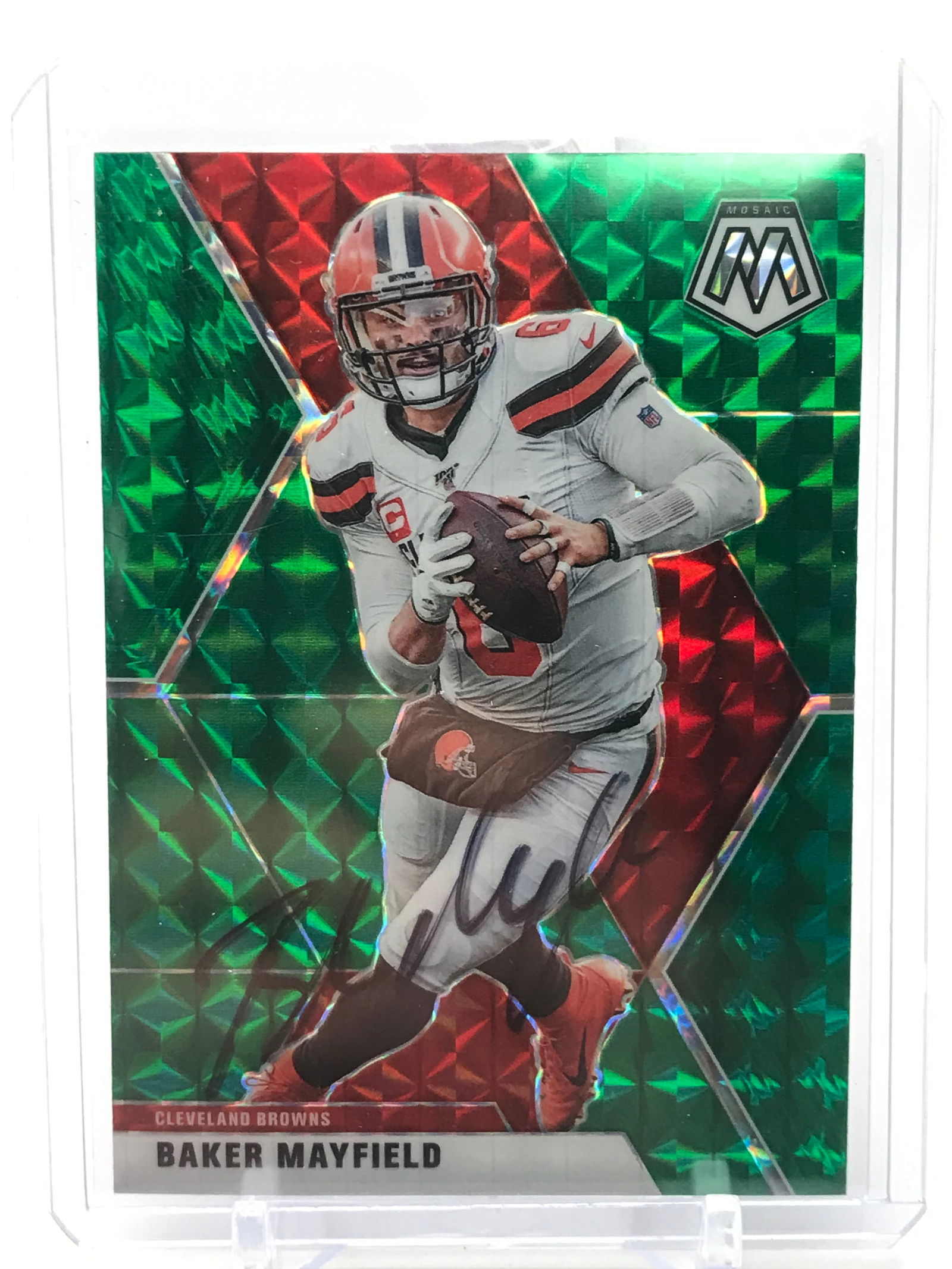 BAKER MAYFIELD SIGNED PANINI MOSAIC PRIZM CARD (PRO CERT COA): Prices are in Canadian dollars