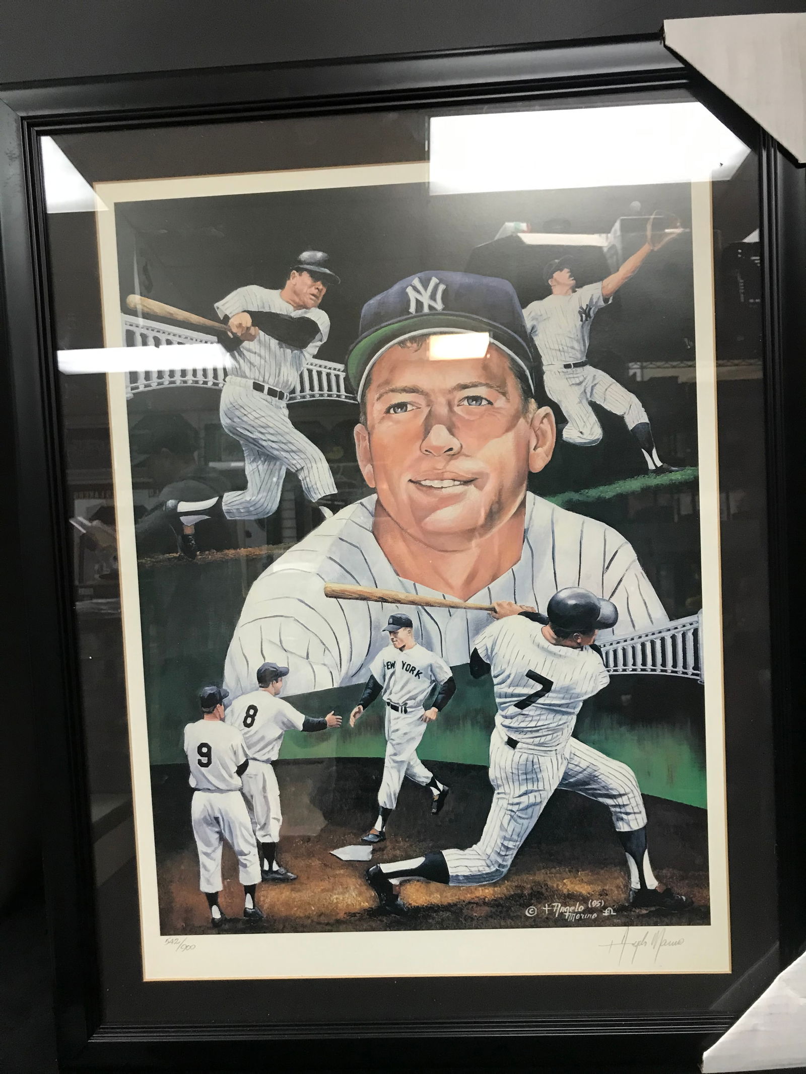 MICKEY MANTLE LTD. EDITION CUSTOM FRAMED COLLAGE (ARTIST SIGNED) (1 of 2)