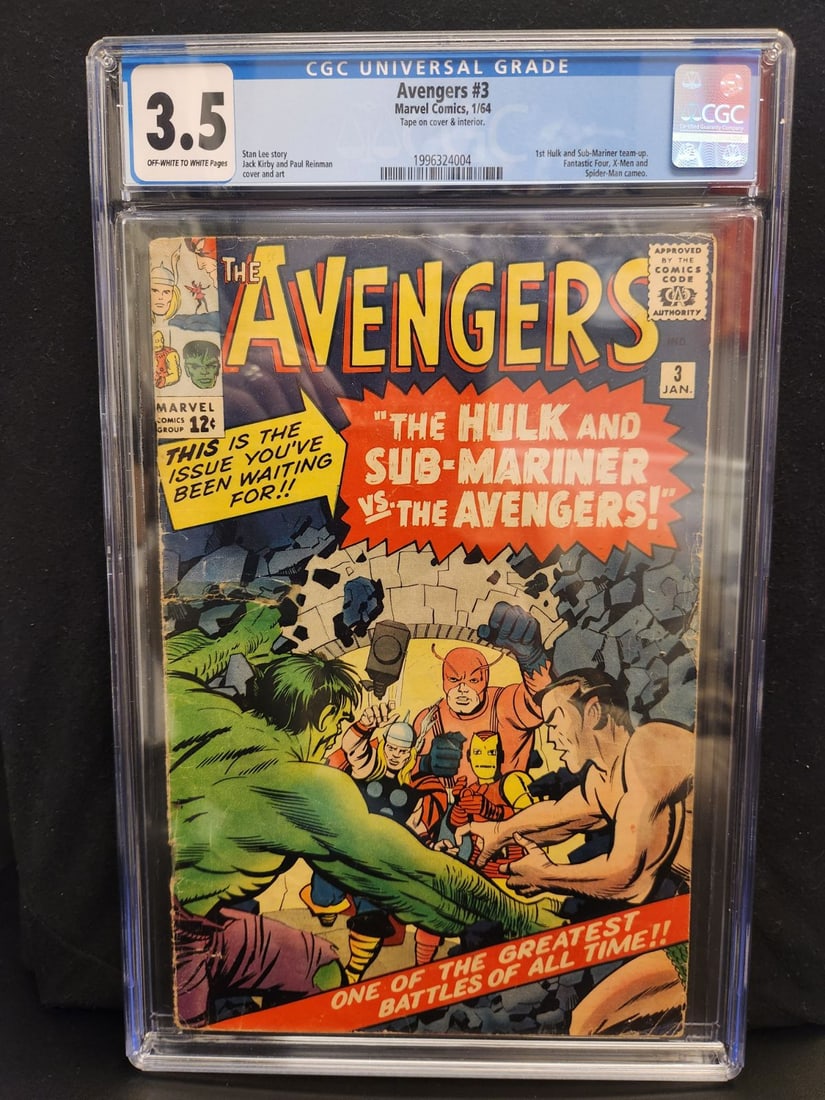 MARVEL COMICS NO.3 THE AVENGERS (THE HULK AND SUBMARINER VS AVENGERS) CGC GRADED 3.5 (1 of 1)
