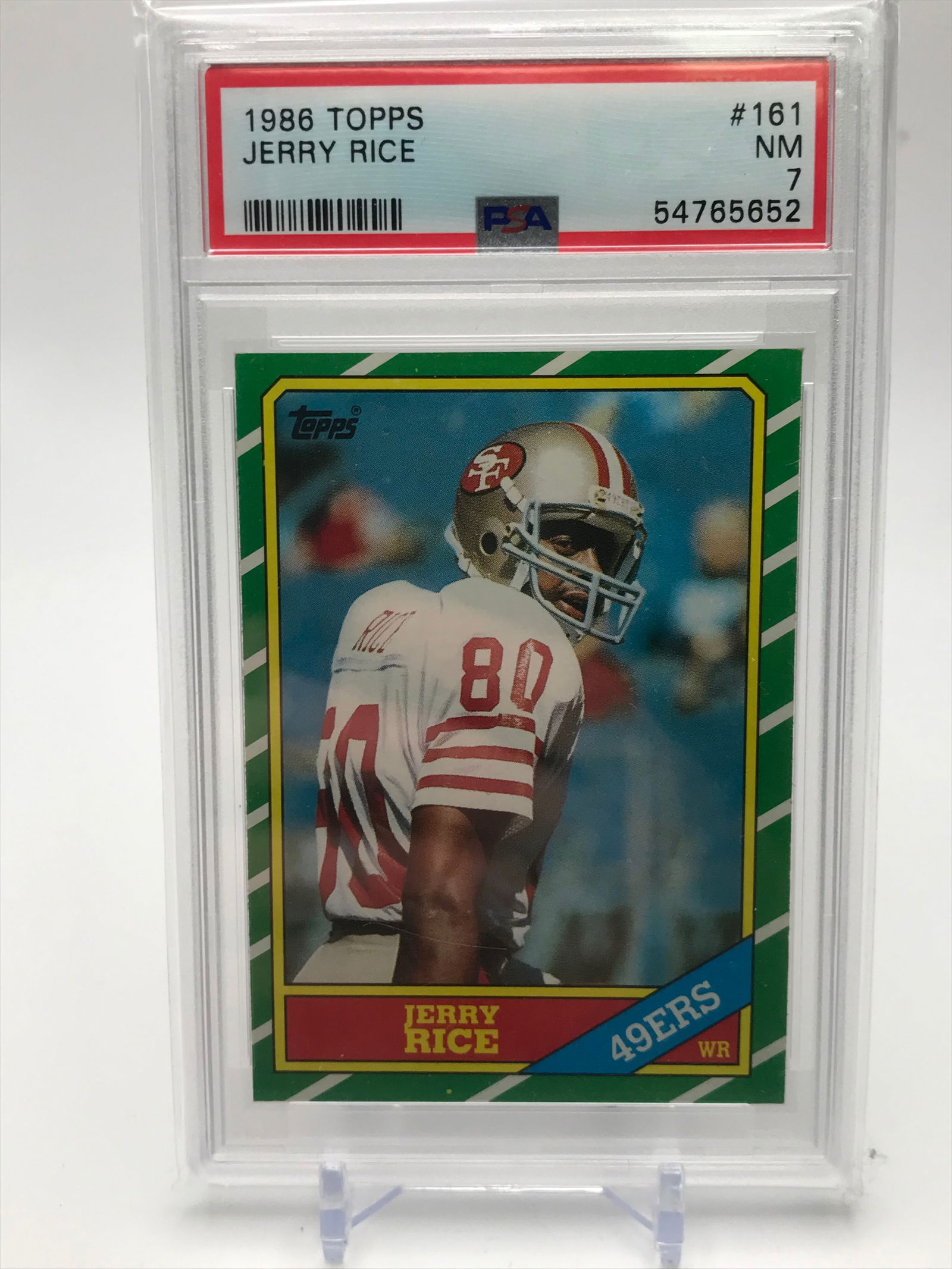 1986 TOPPS JERRY RICE ROOKIE CARD (PSA 7) (1 of 1)
