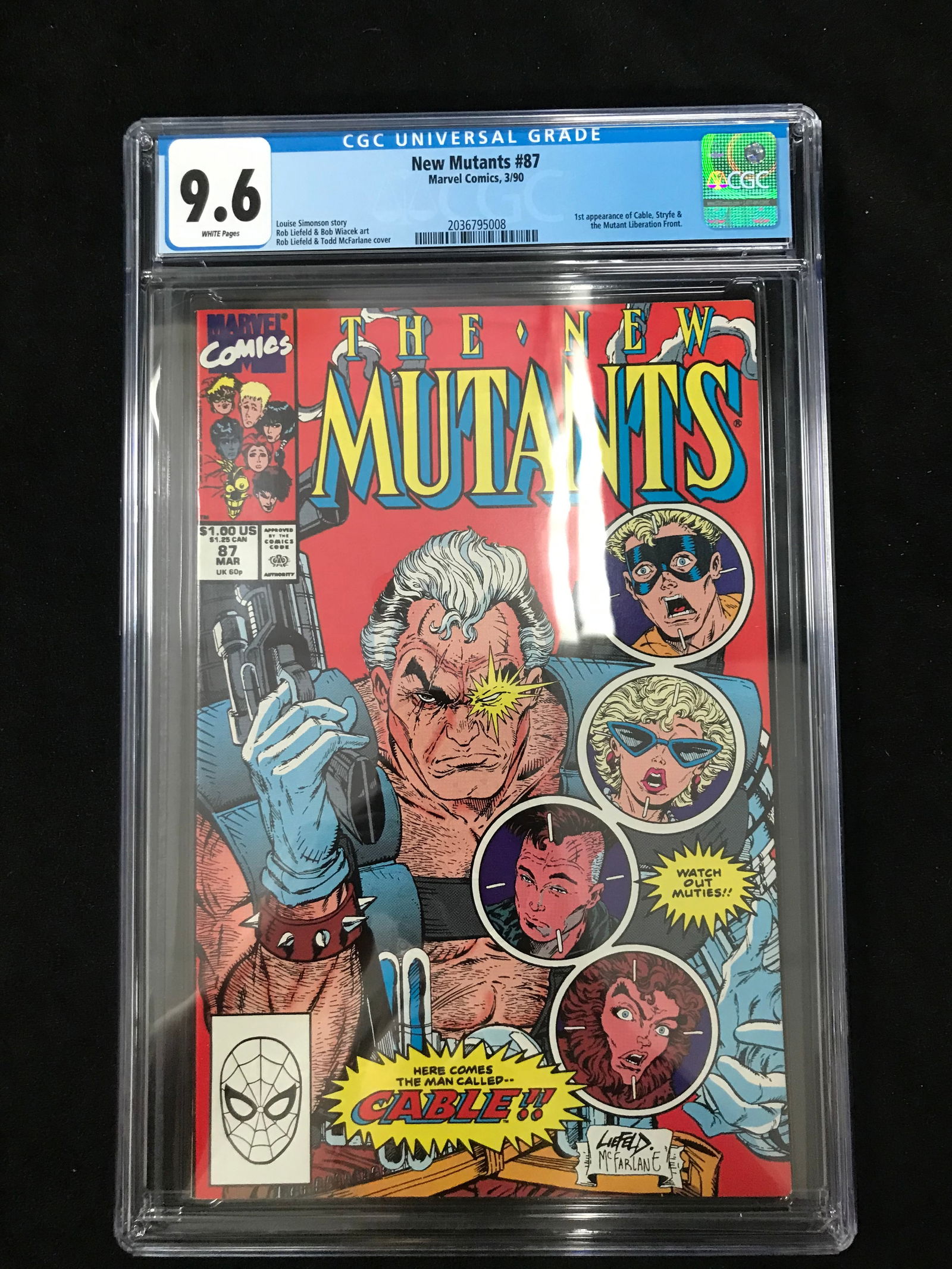 MARVEL COMICS NO.87 THE NEW MUTANTS (1ST APP CABLE) CGC GRADED 9.6 (1 of 1)
