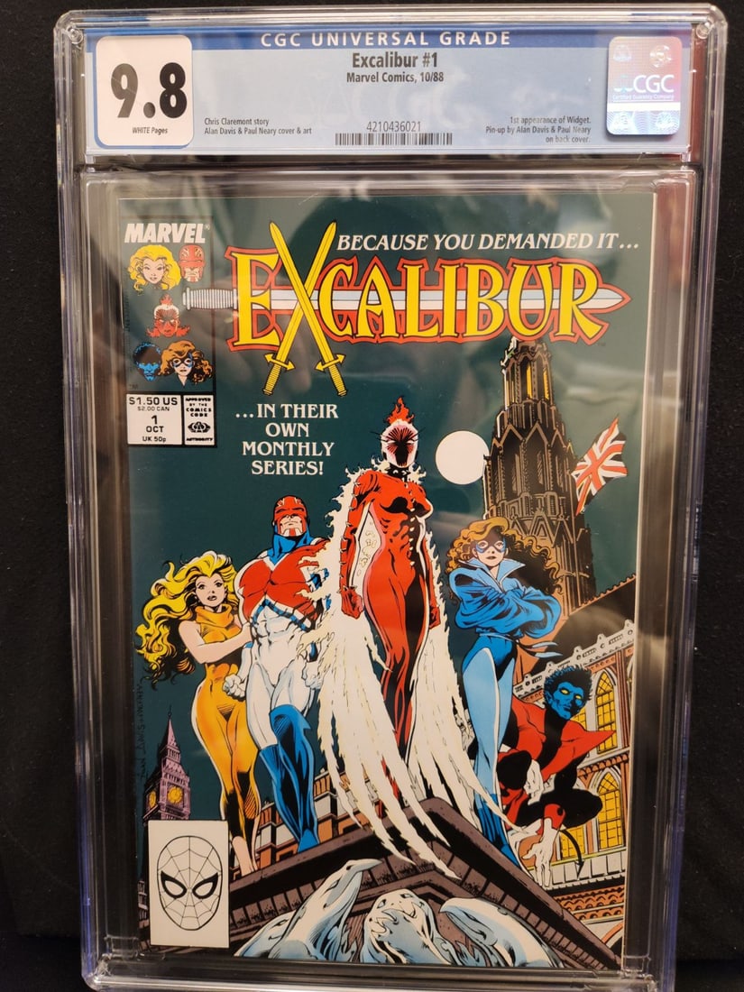 MARVEL COMICS NO.1 EXCALIBUR (1ST APP OF WIDGET) CGC GRADED 9.8 (1 of 1)