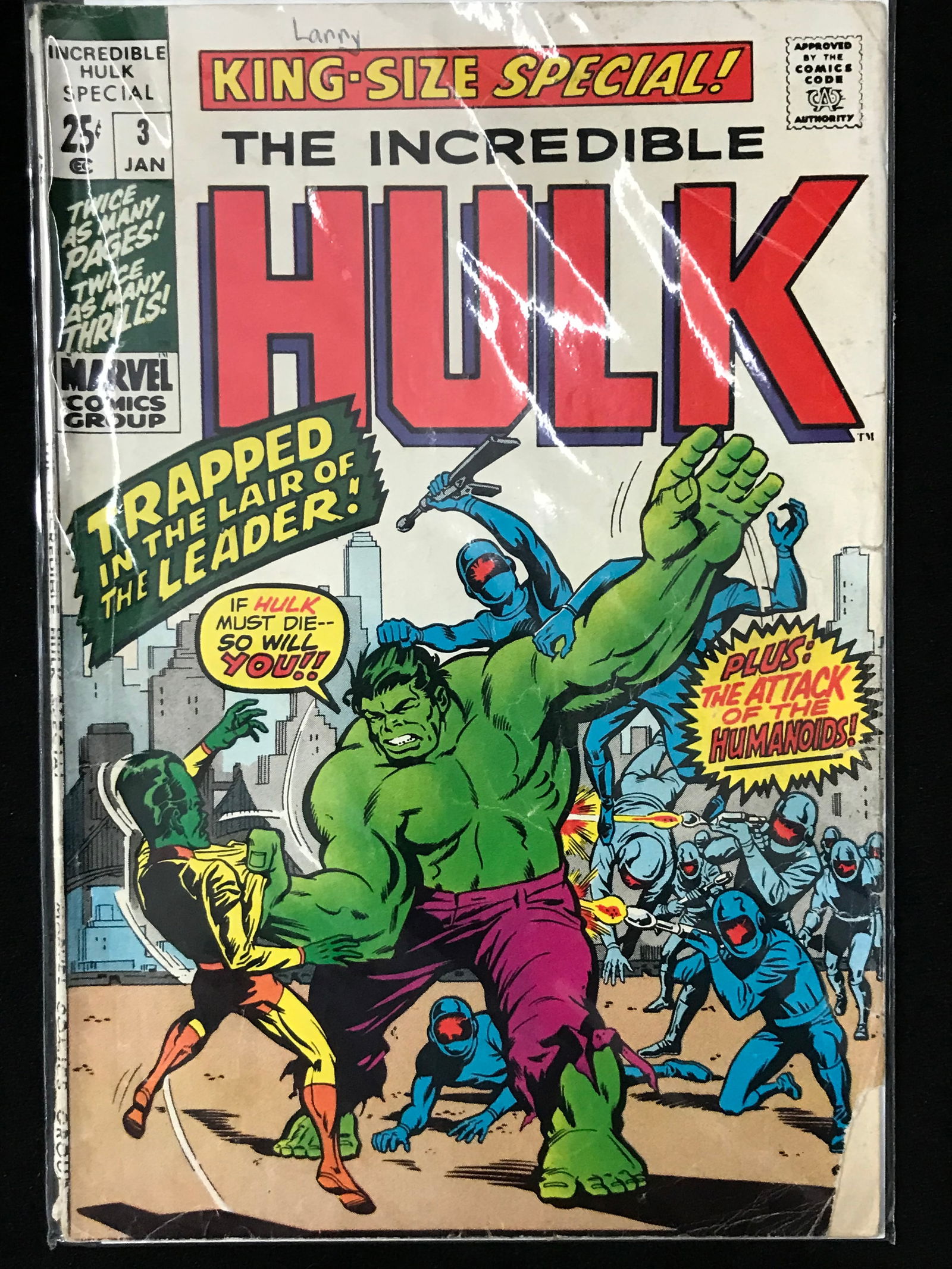 MARVEL COMICS NO.3 THE INCREDIBLE HULK (1 of 1)