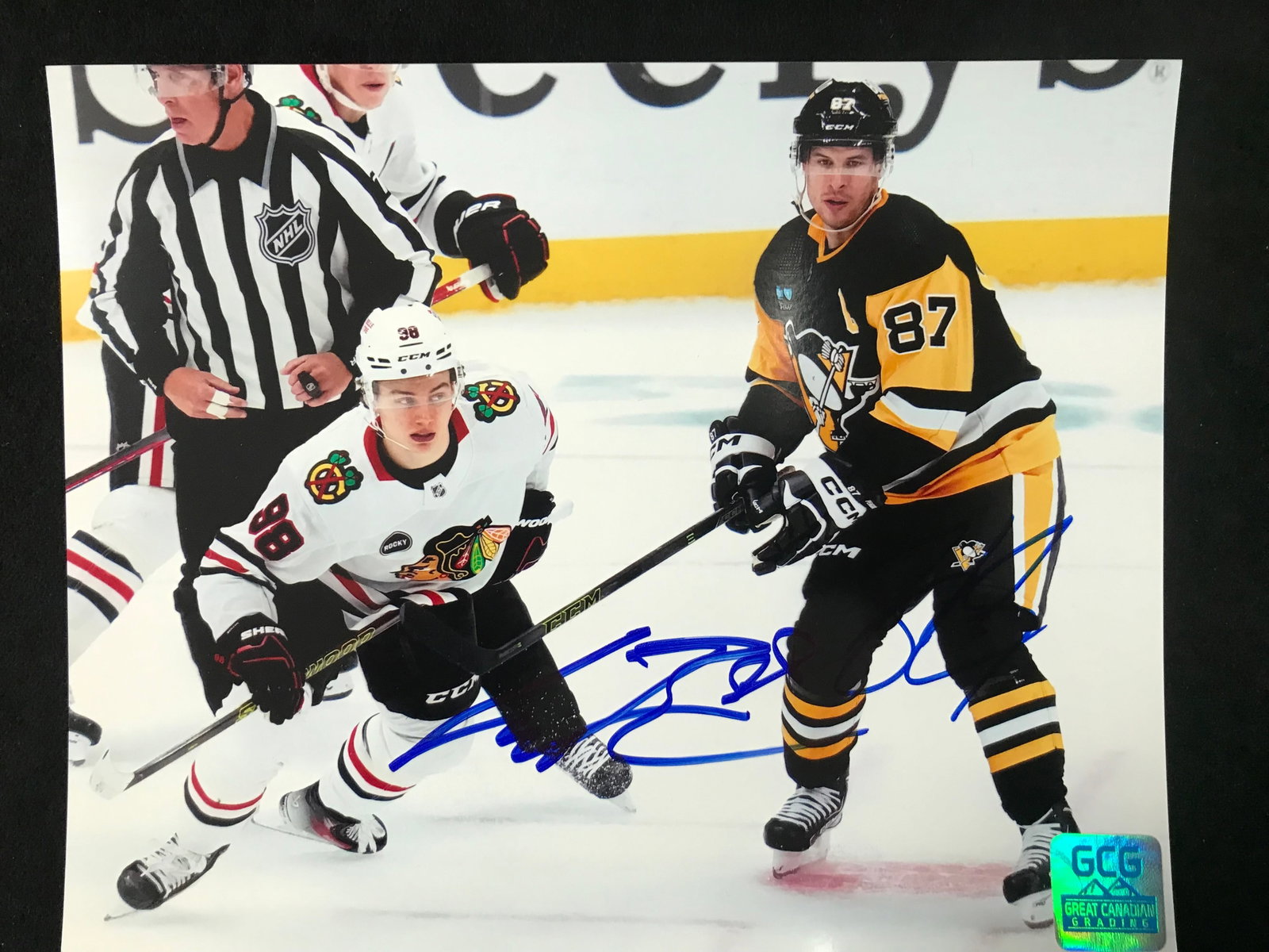 CONNOR BEDARD AND SIDNEY CROSBY 8 X 10 (GCG HOLO): Prices are in Canadian dollars