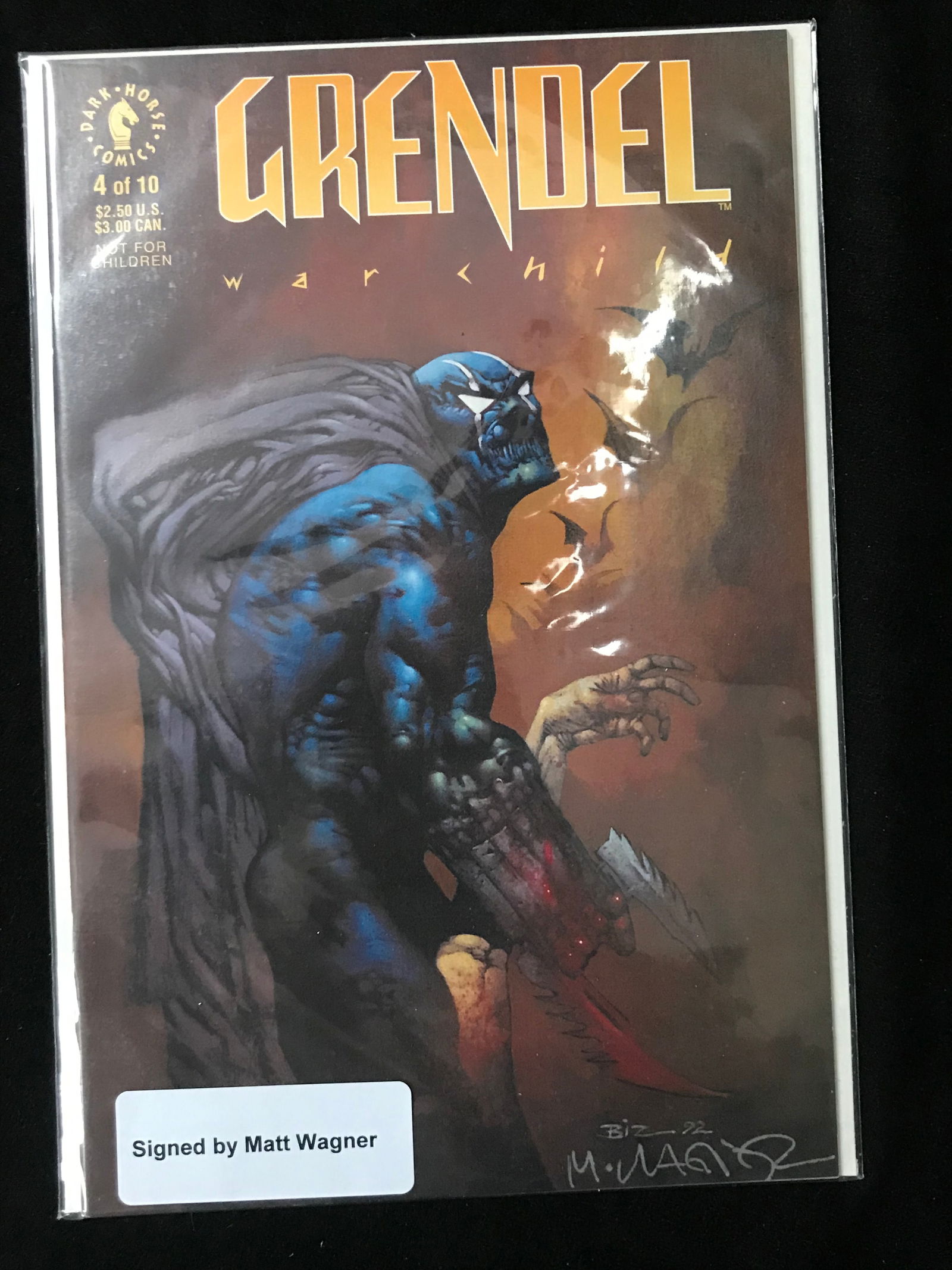 DARK HORSE COMICS GRENDEL NO.4 SIGNED BY MATT WAGNER (1 of 1)