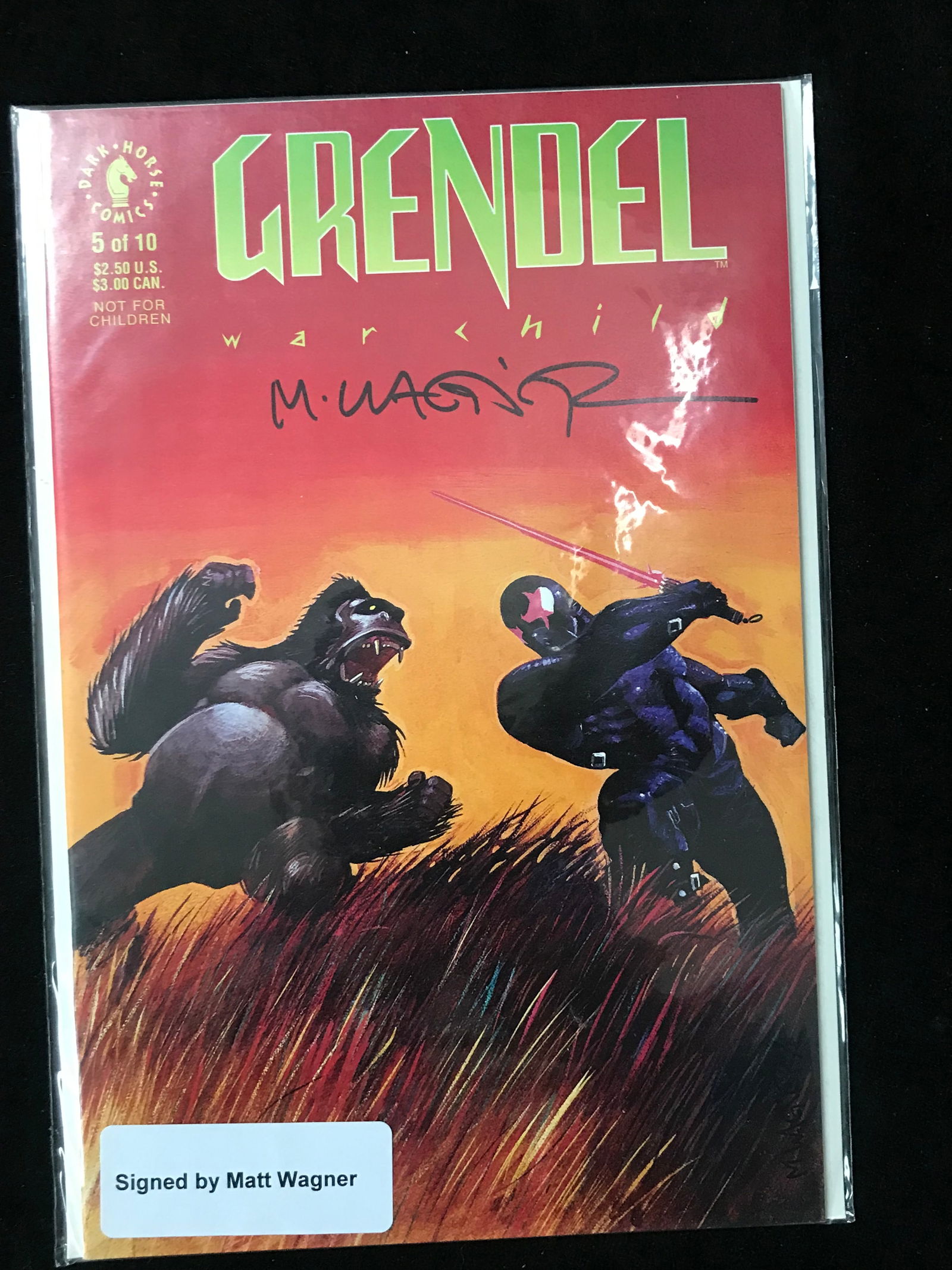 DARK HORSE COMICS GRENDEL NO.5 SIGNED BY MATT WAGNER (1 of 1)